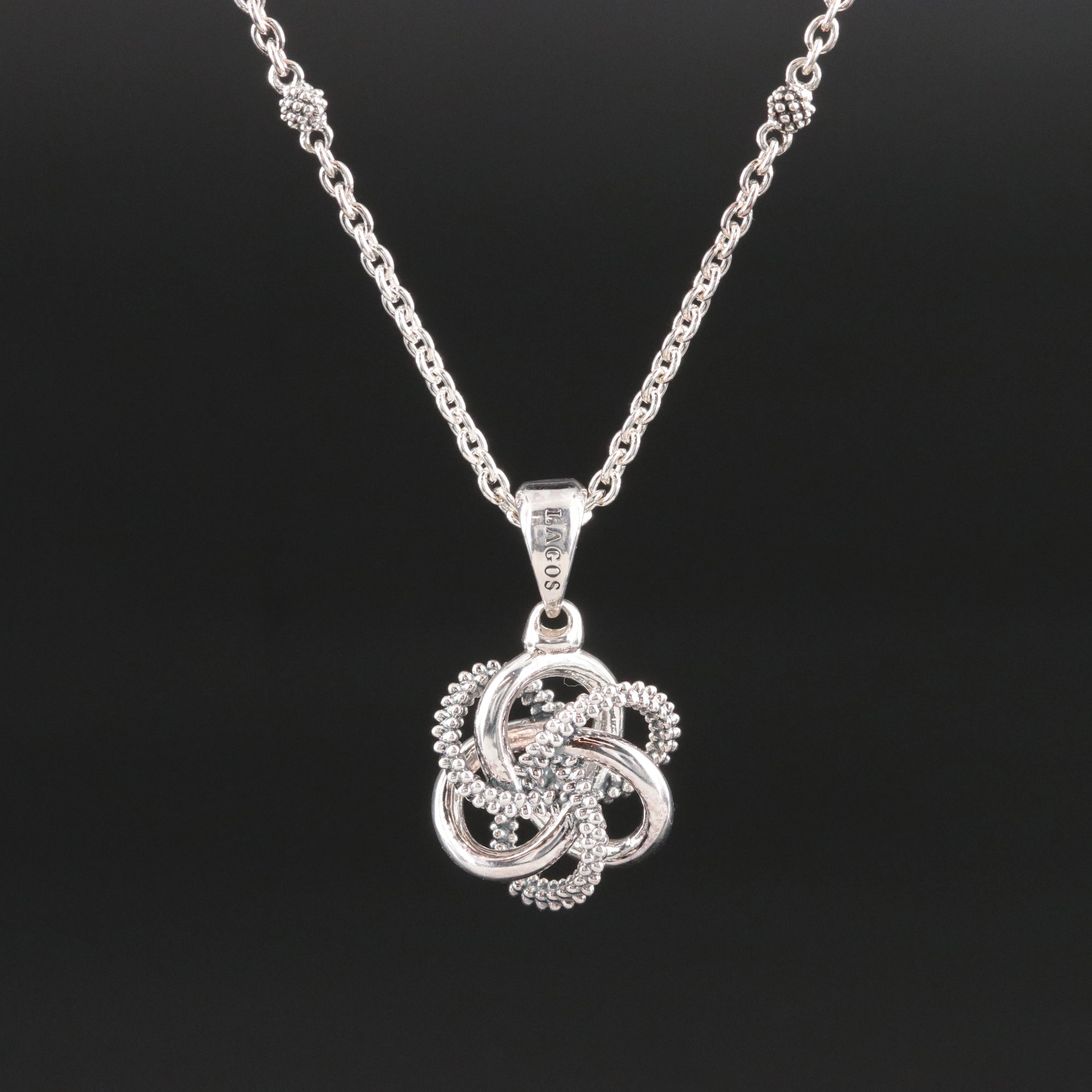 Lagos Sterling Love Knot Pendant Necklace