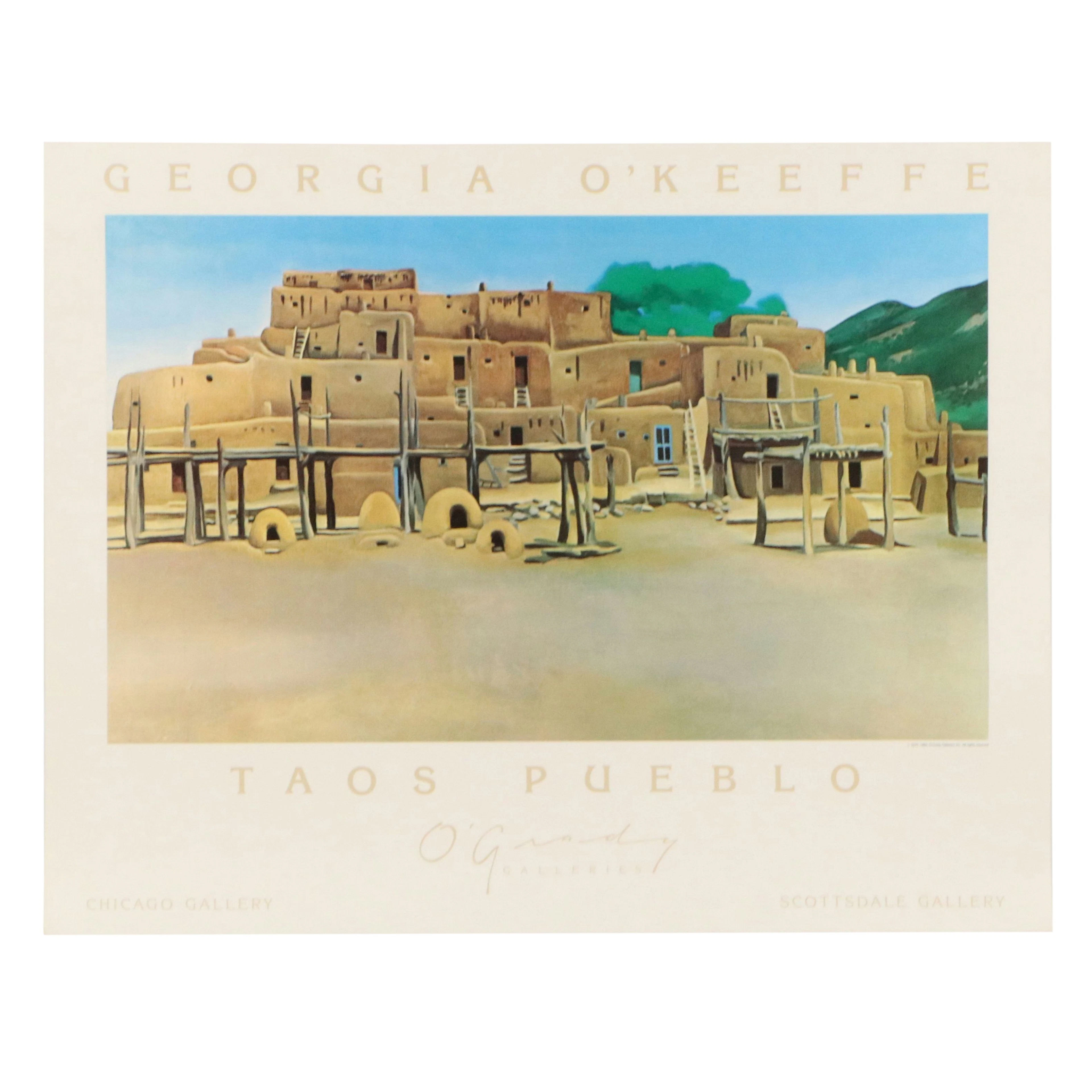 Offset Lithograph After Georgia O’Keeffe "Taos Pueblo"