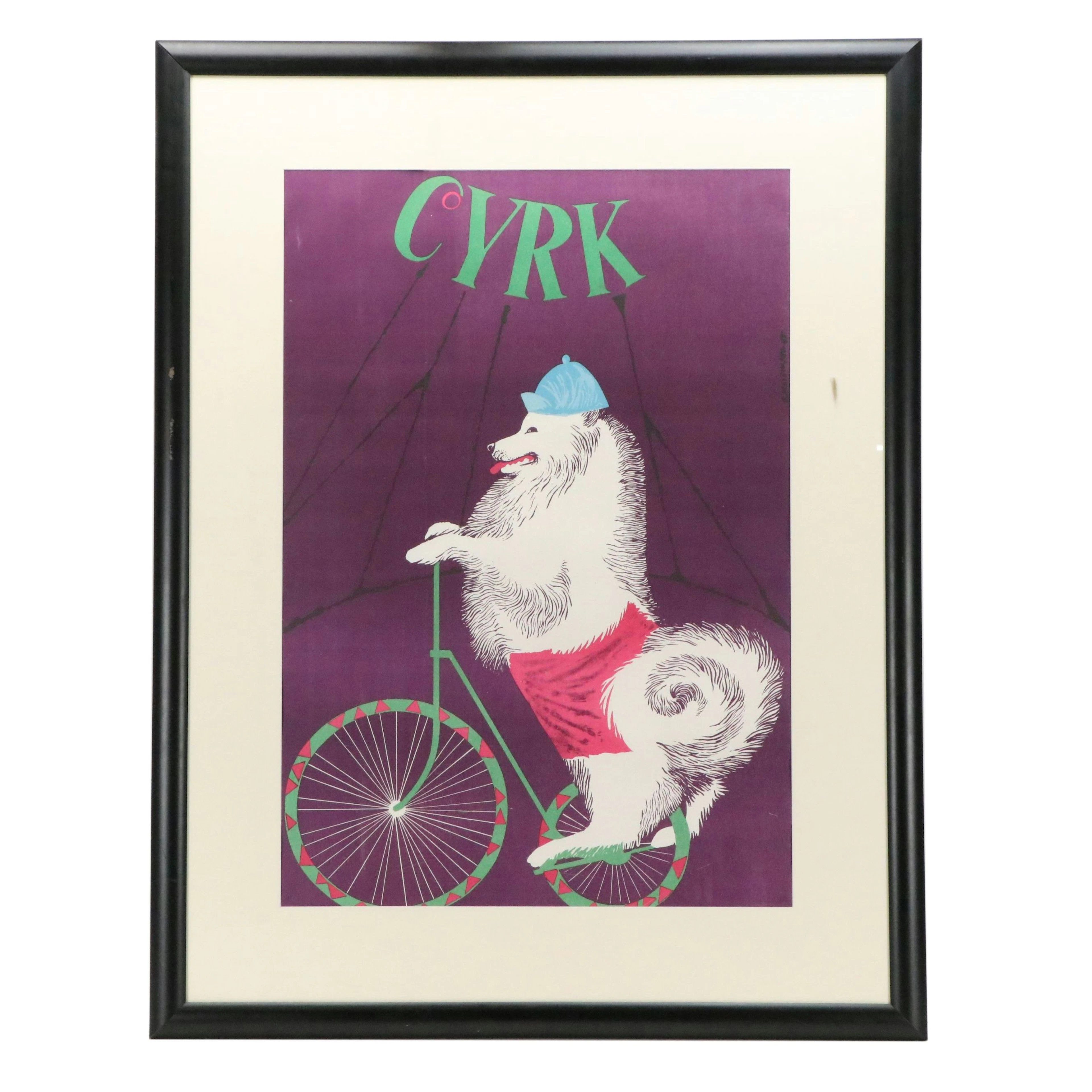 Gustaw Majewski Polish Circus Lithograph Poster "Cyrk," 1965