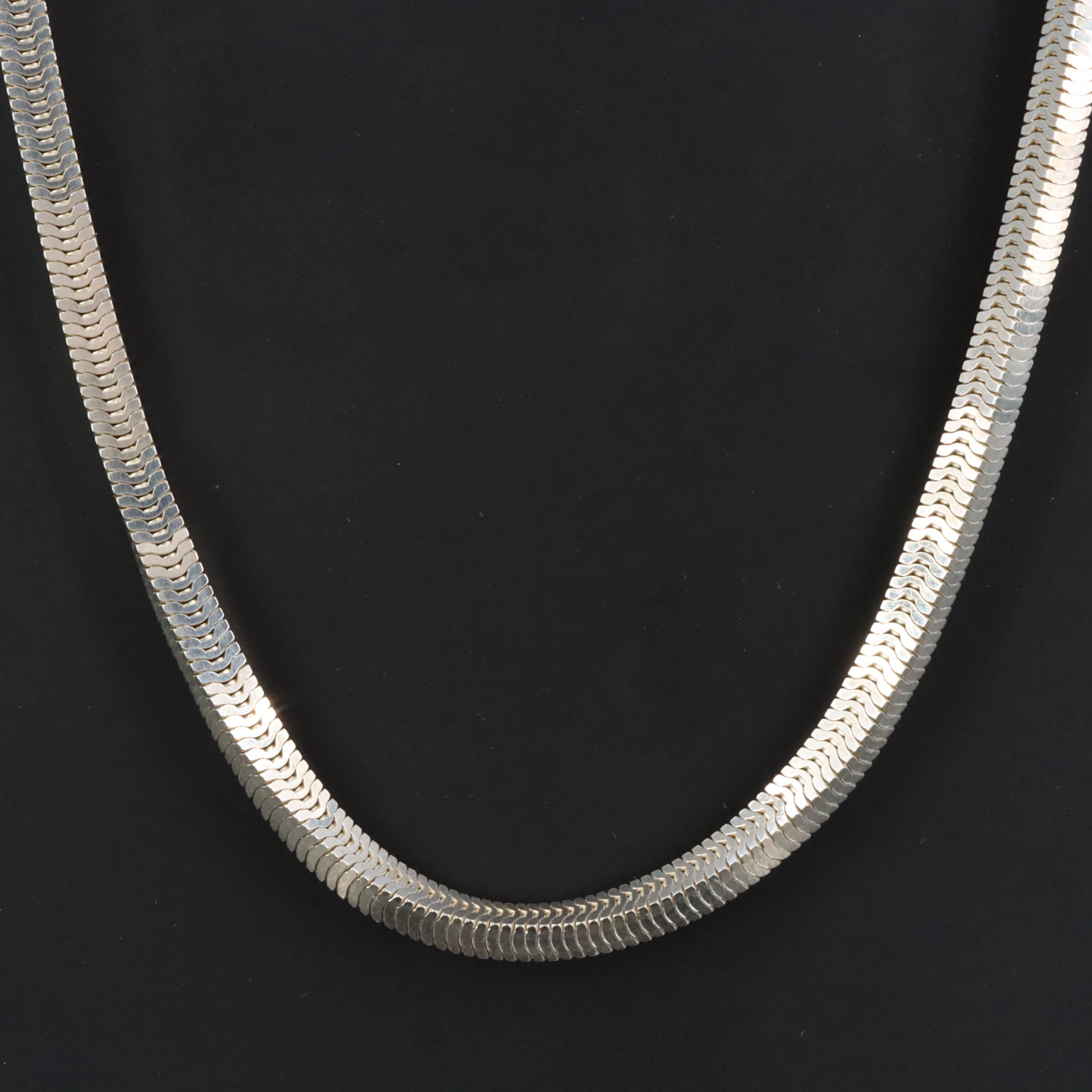 Sterling Square Snake Chain Necklace