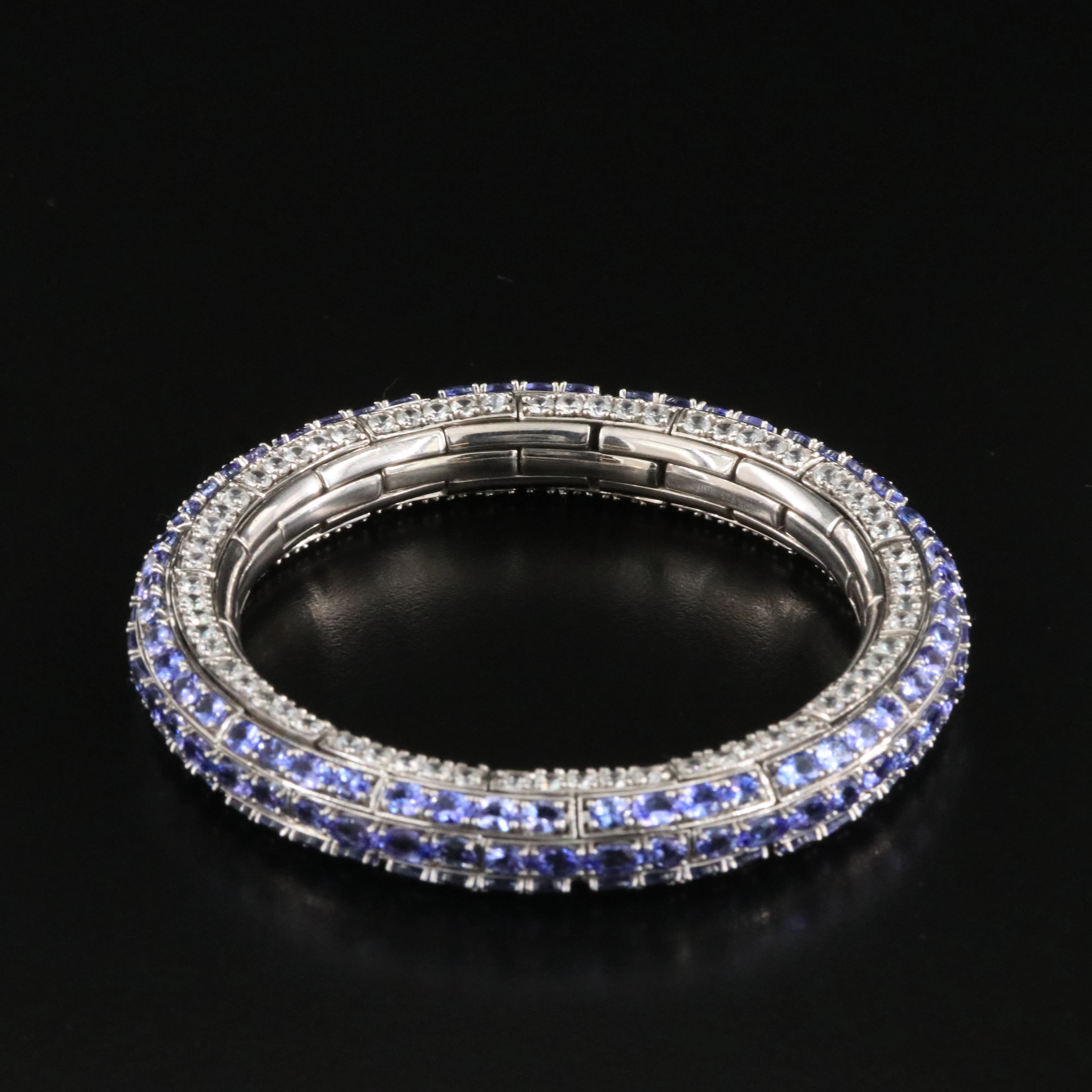 Sterling Tanzanite and White Zircon Bracelet