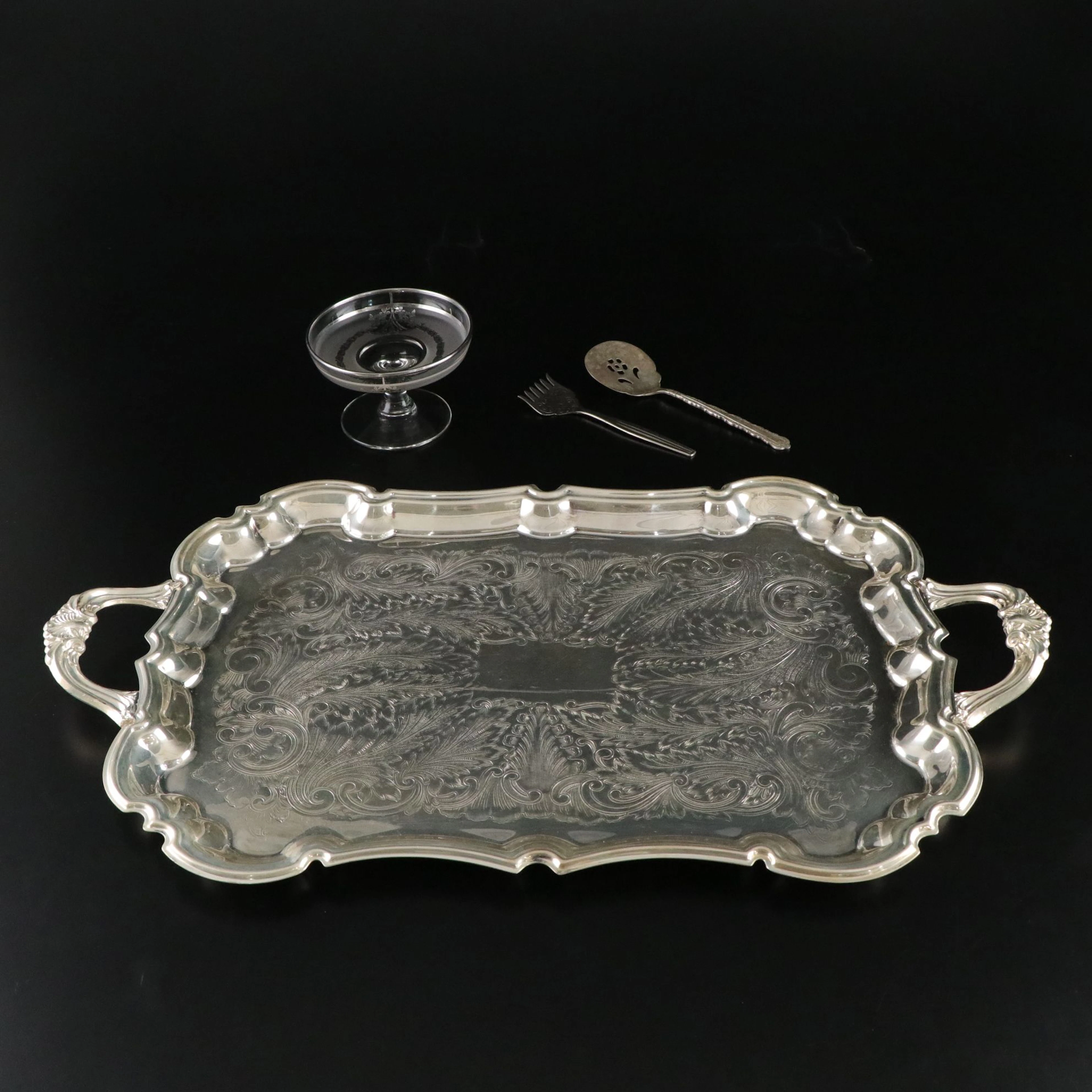 Mayell, Oneida, FB Rogers Silver Plate Handled Serving Platter and More