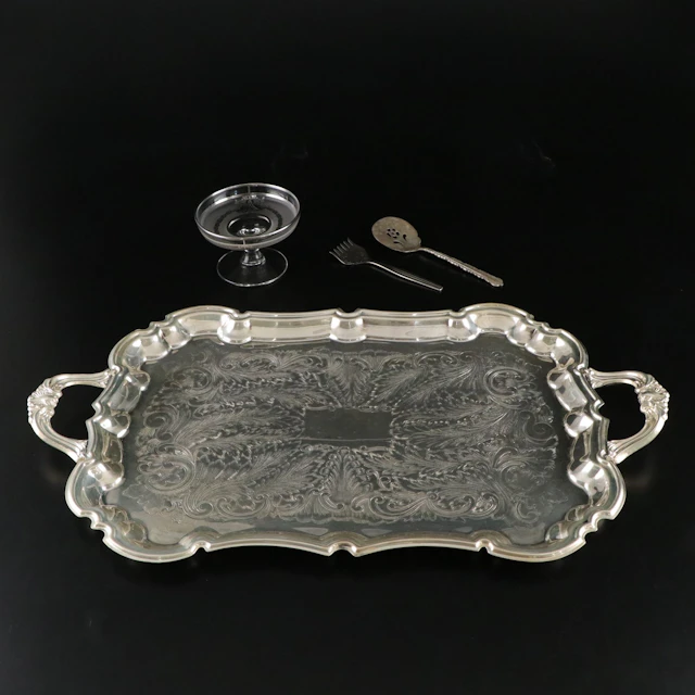 Mayell, Oneida, FB Rogers Silver Plate Handled Serving Platter and More