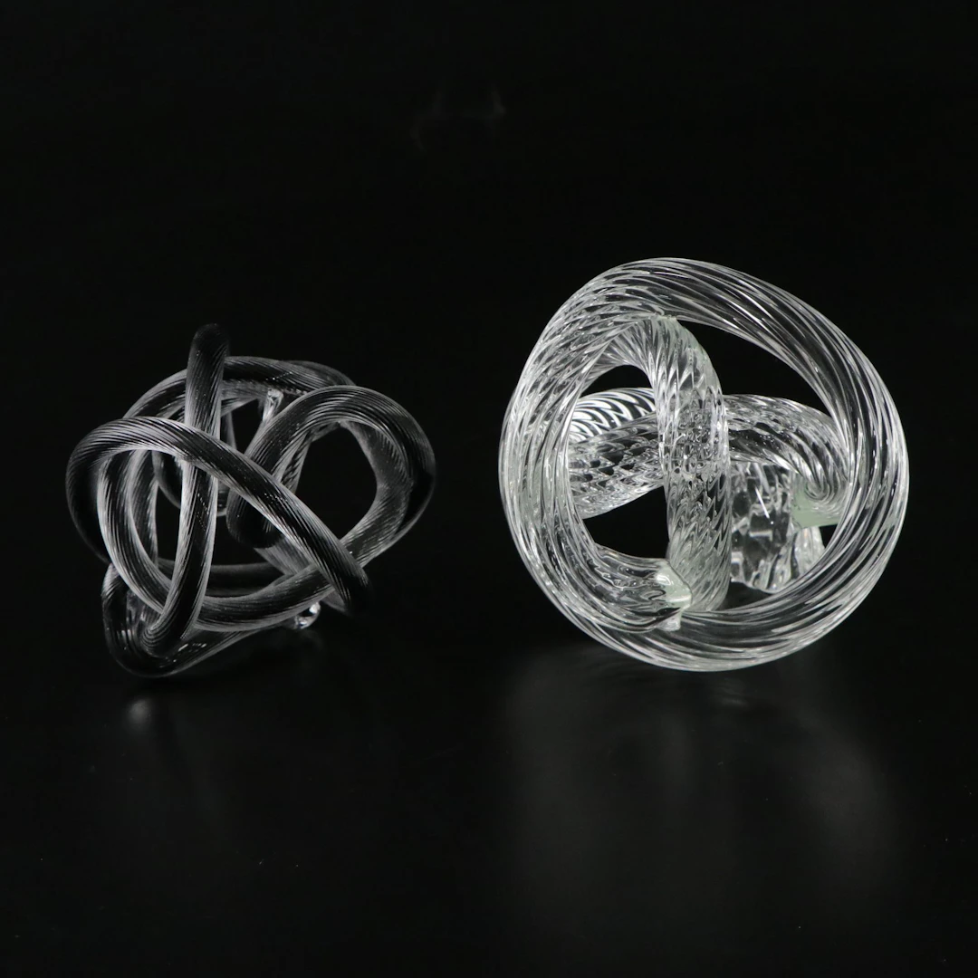 Abstract Knot Blown Glass Sculptures