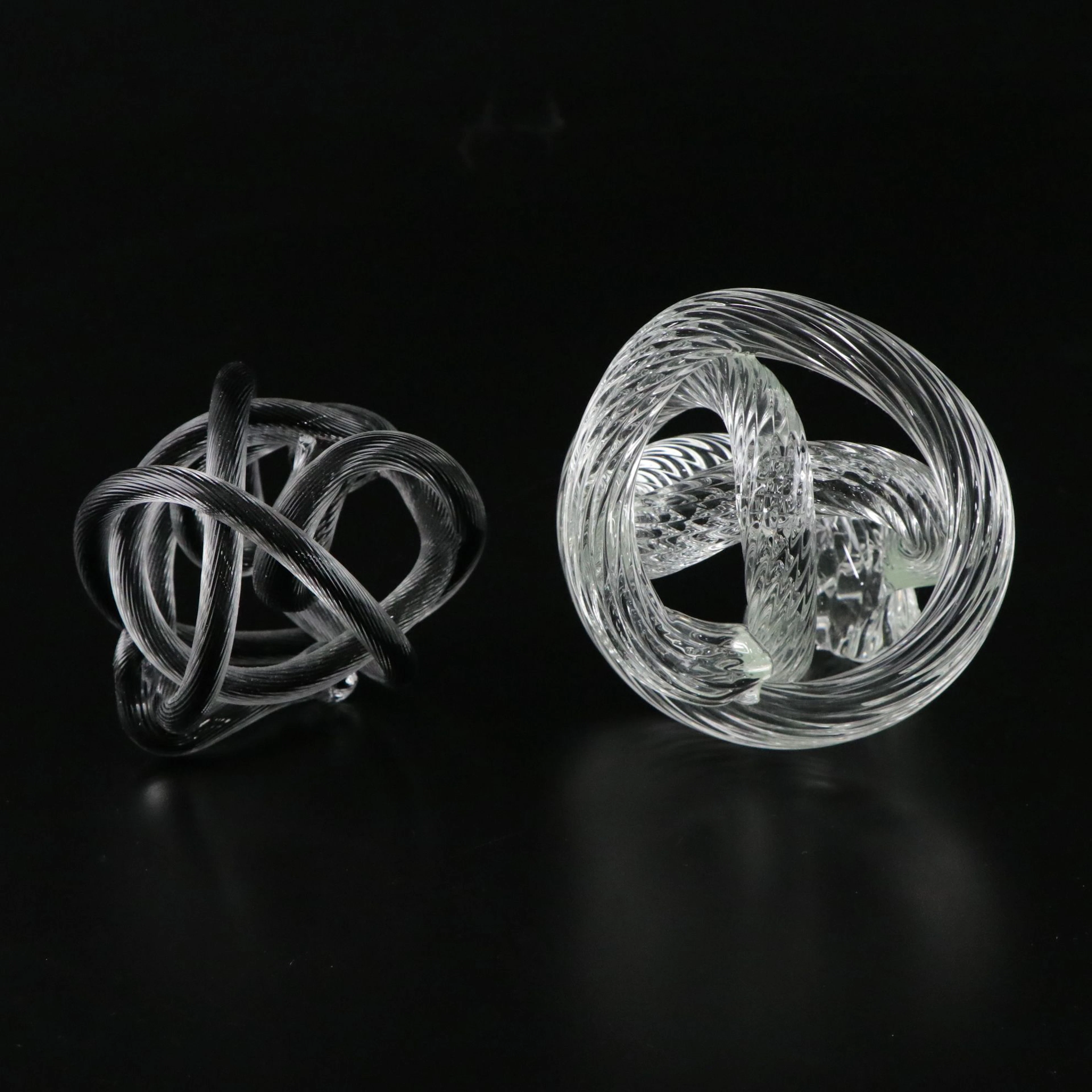 Abstract Knot Blown Glass Sculptures