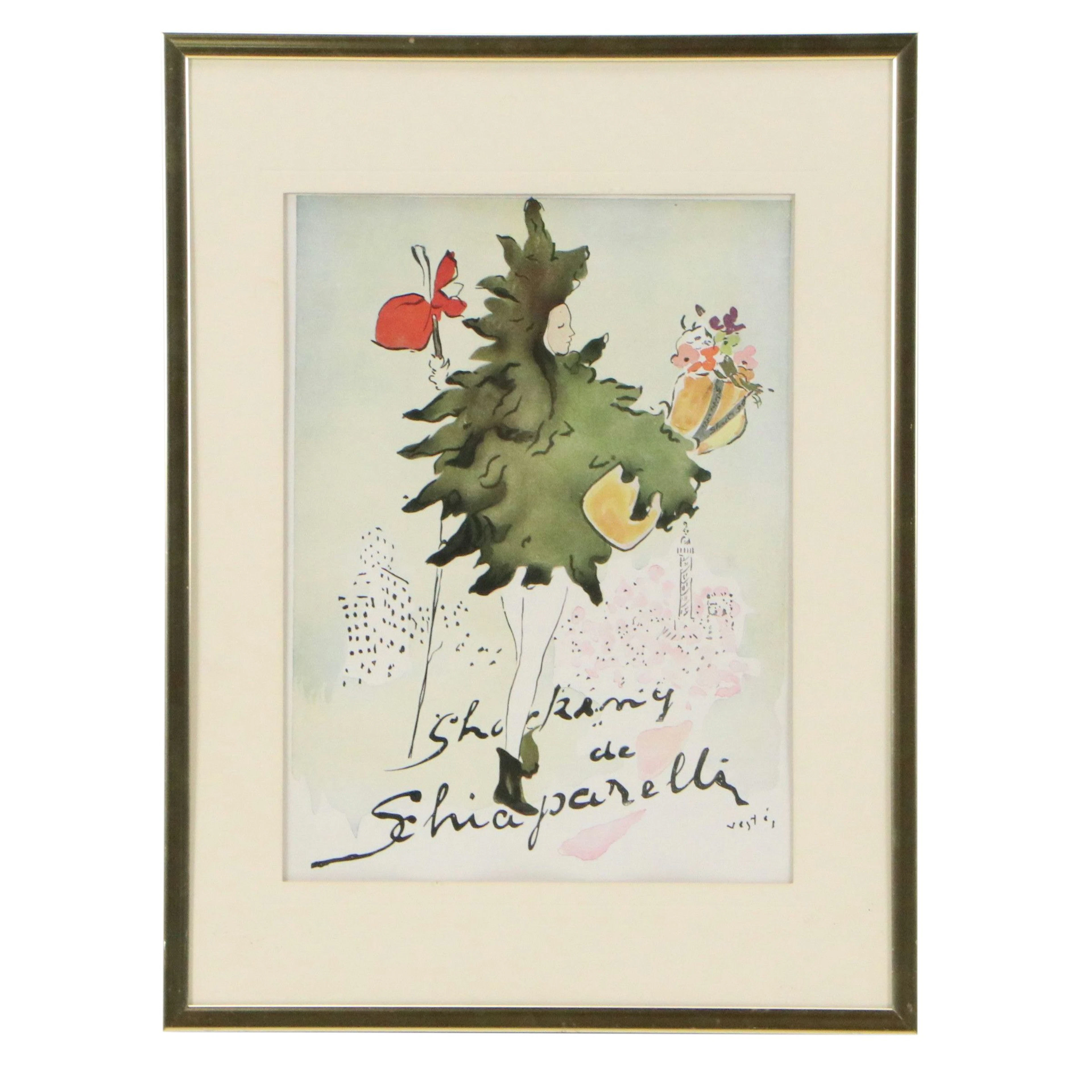 After Marcel Vertes Offset Lithograph "Shocking de Schiaparelli," 20th Century
