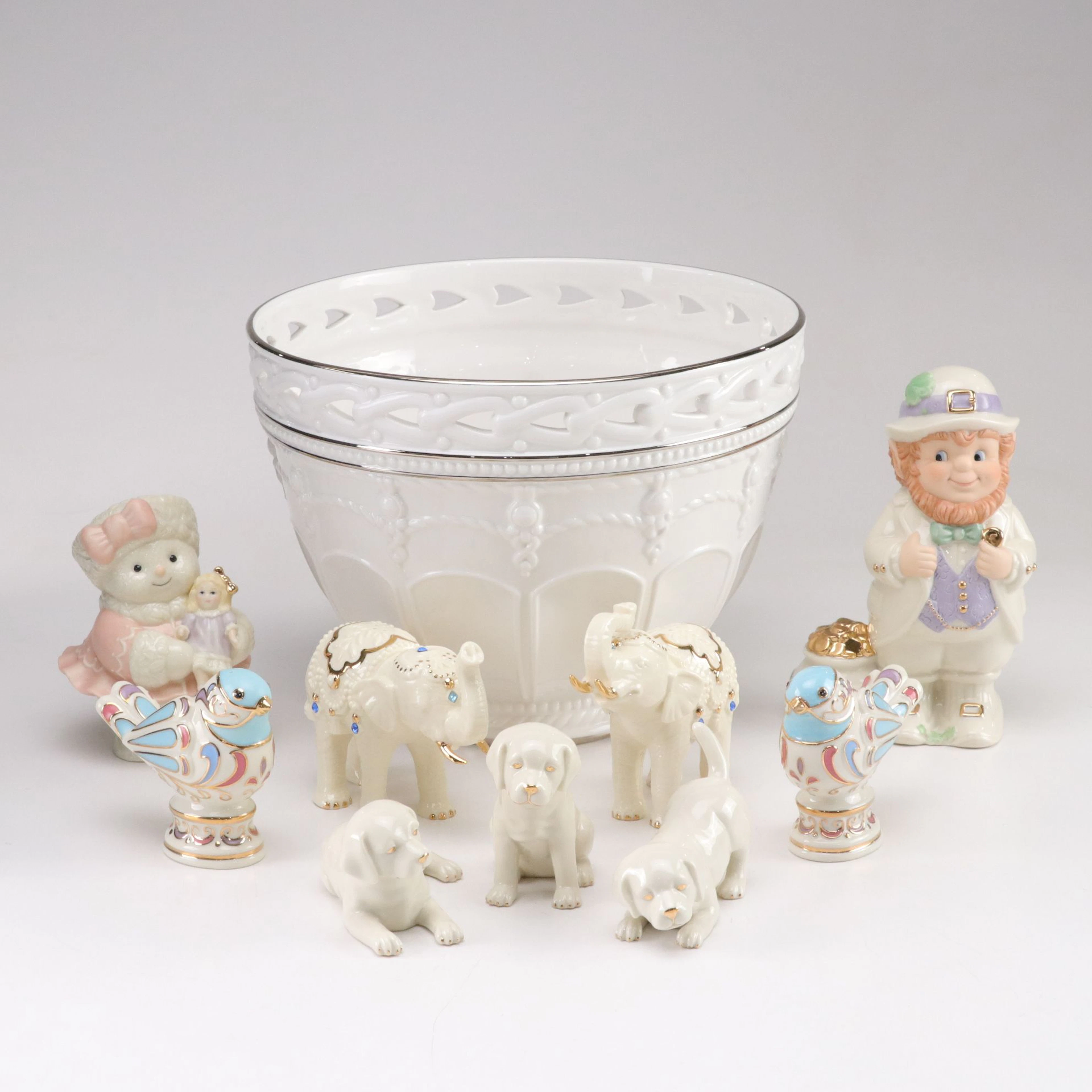 Lenox "Artiste" Porcelain Centerpiece Bowl with "A Wee Lucky Gent"