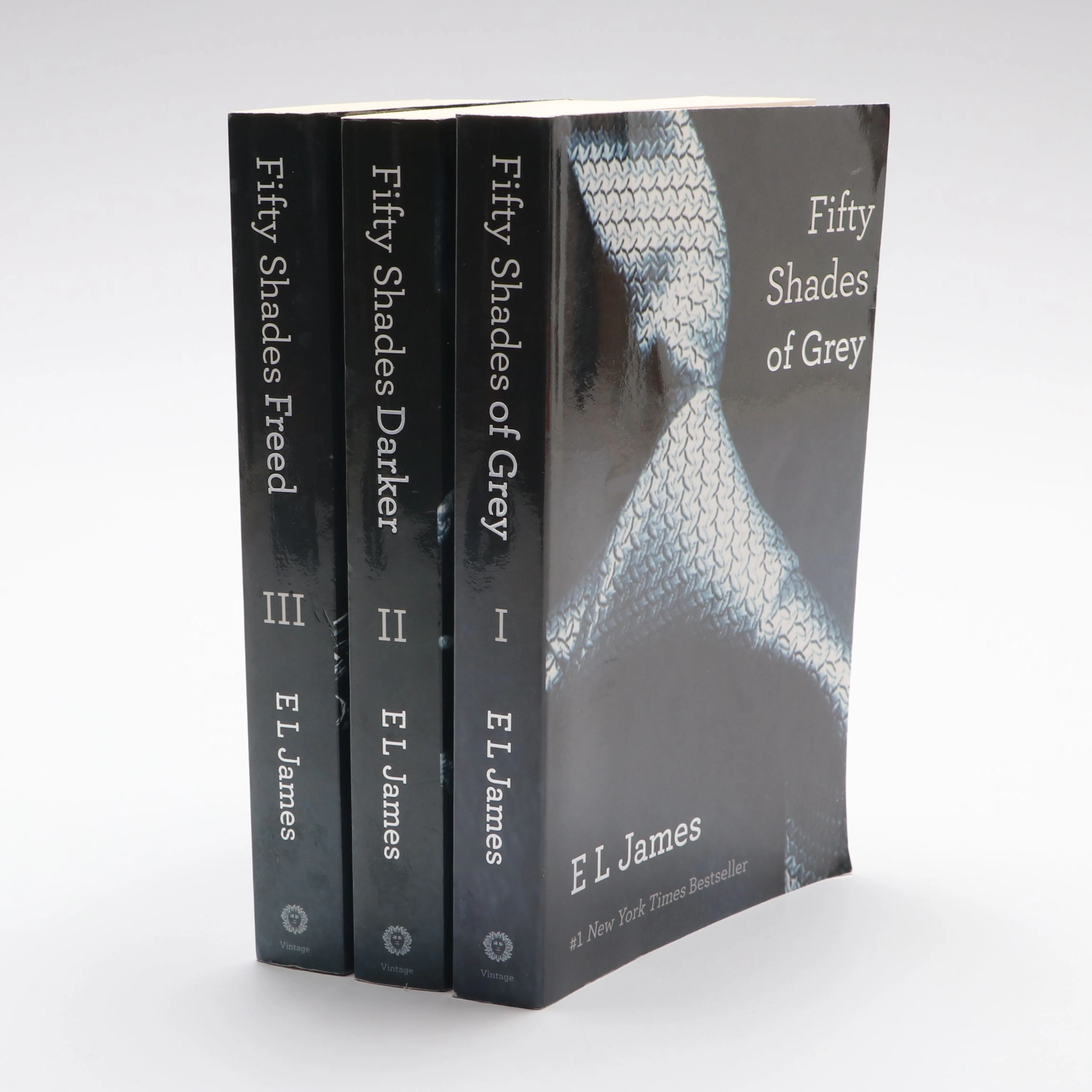 First Edition Thus "Fifty Shades" Three-Volume Set by E. L. James, 2012