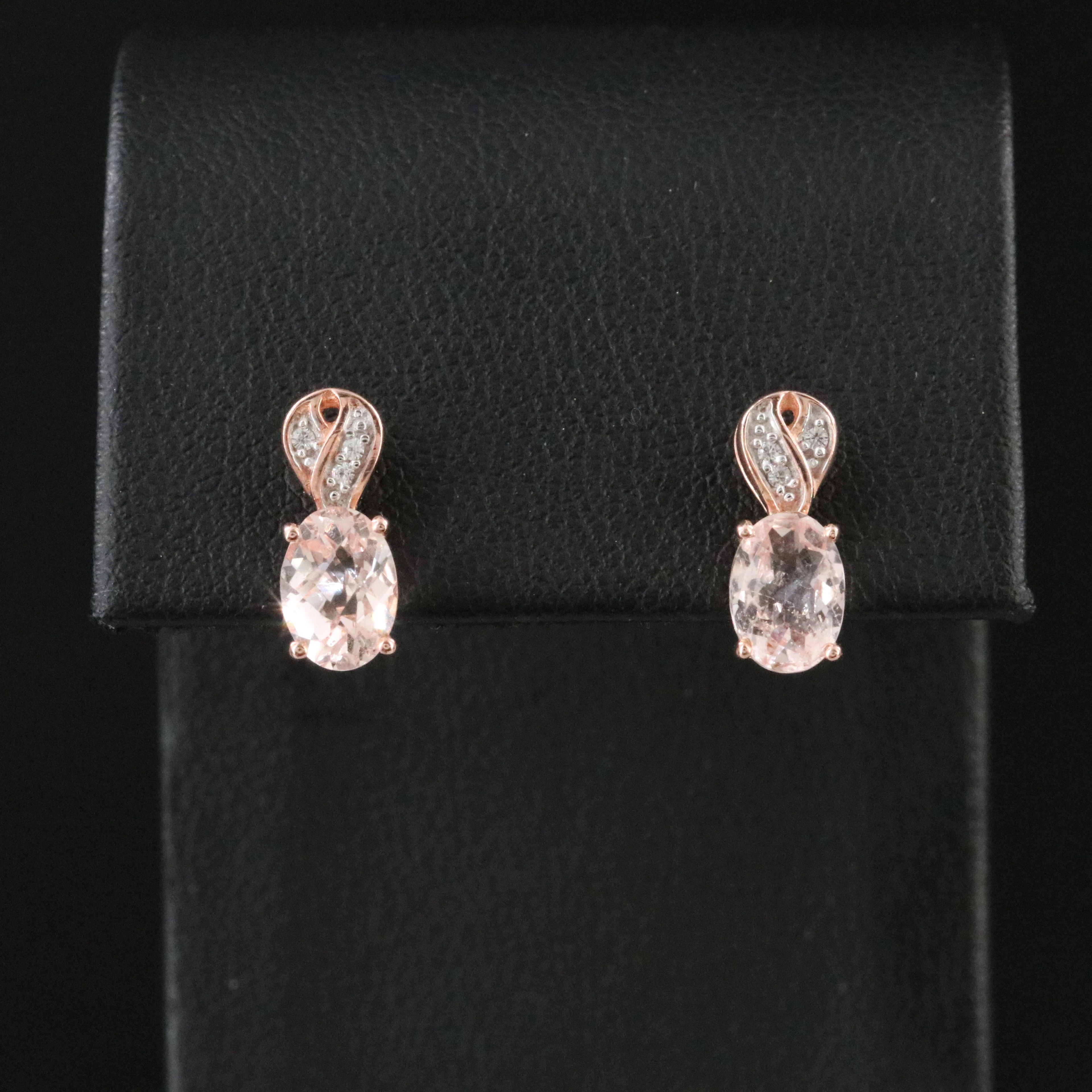 Sterling Morganite and White Topaz Earrings