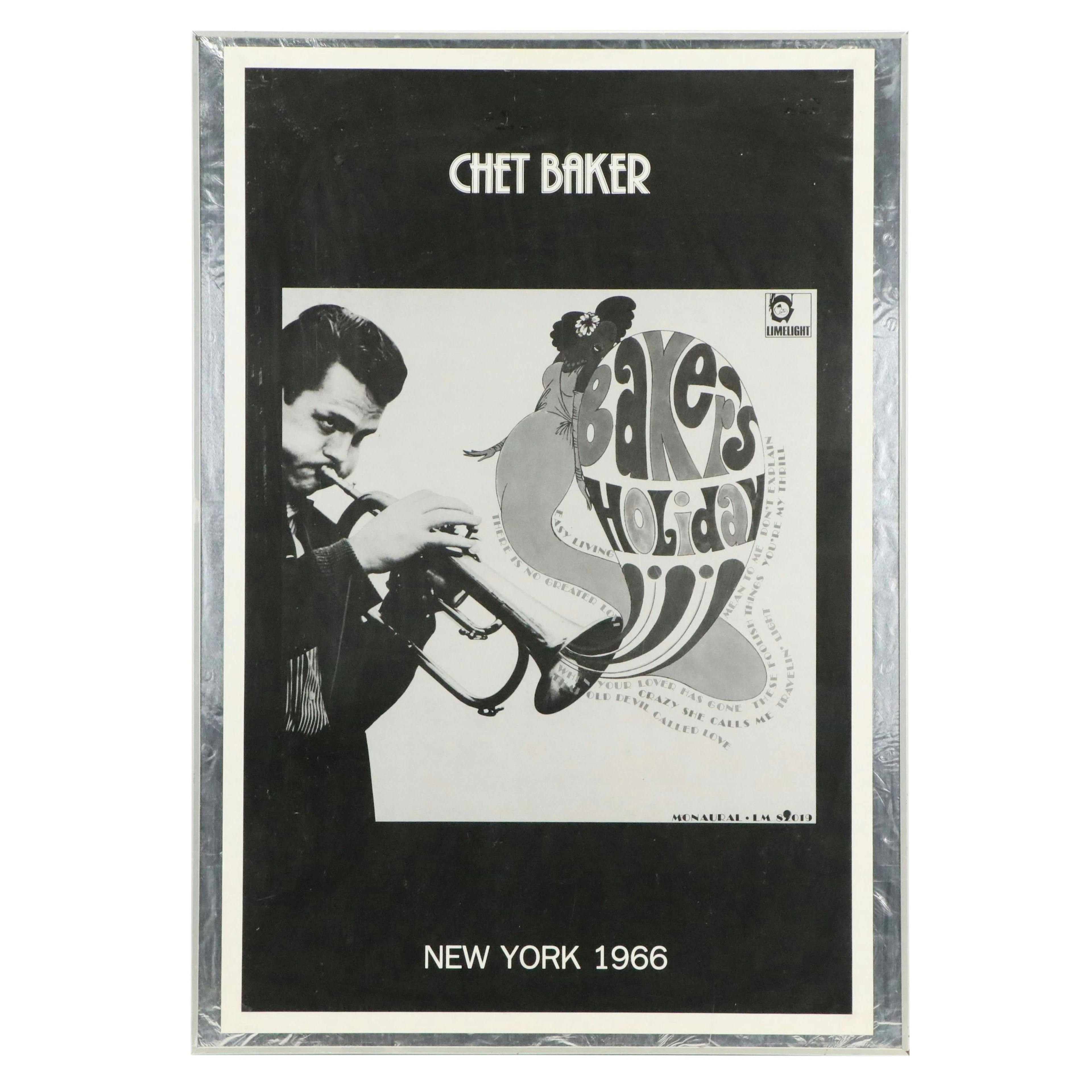 Halftone Poster After Kerig Pope for Chet Baker "Baker's Holiday," Circa 1966