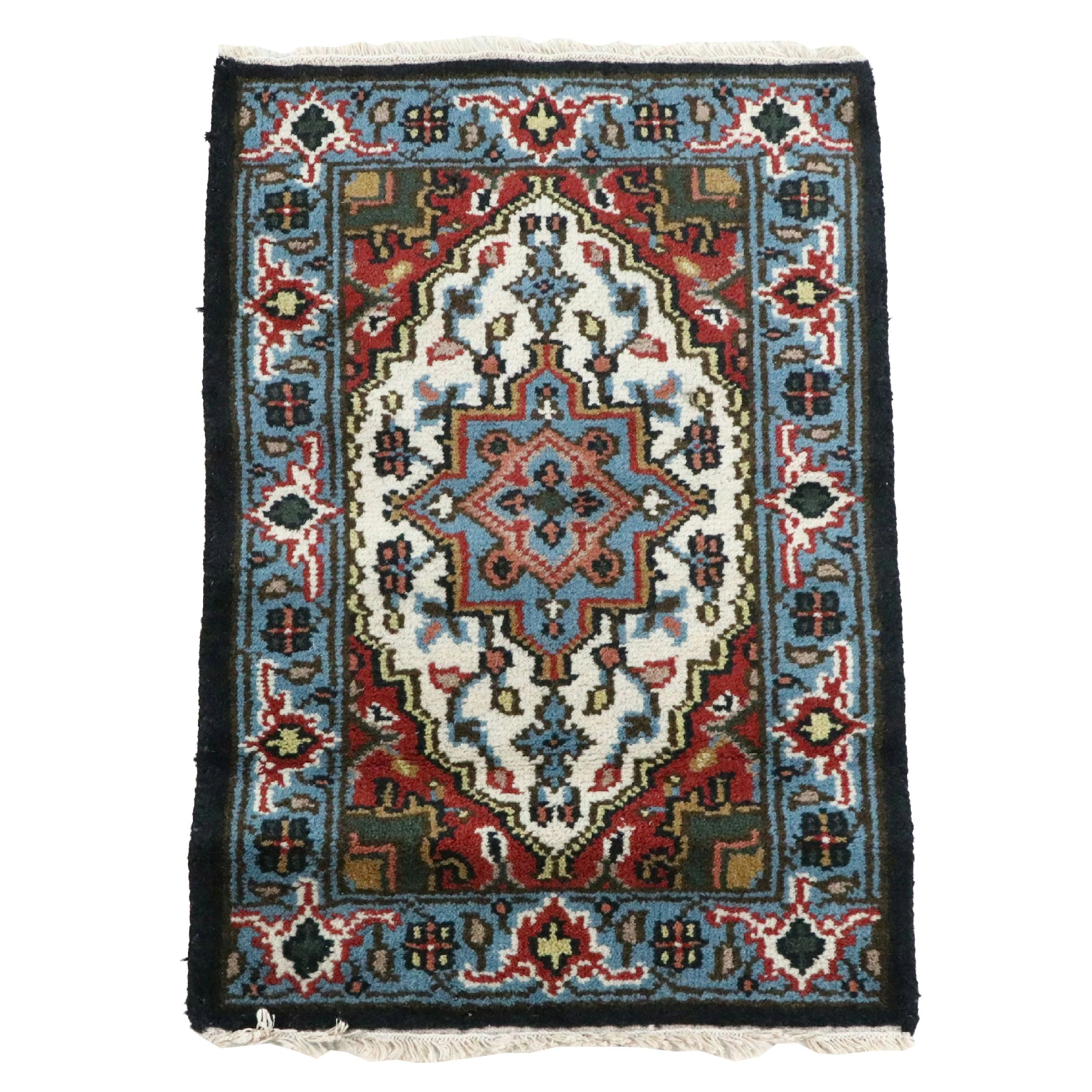 2'1 x 3'2 Hand-Knotted Indo-Persian Serapi Accent Rug