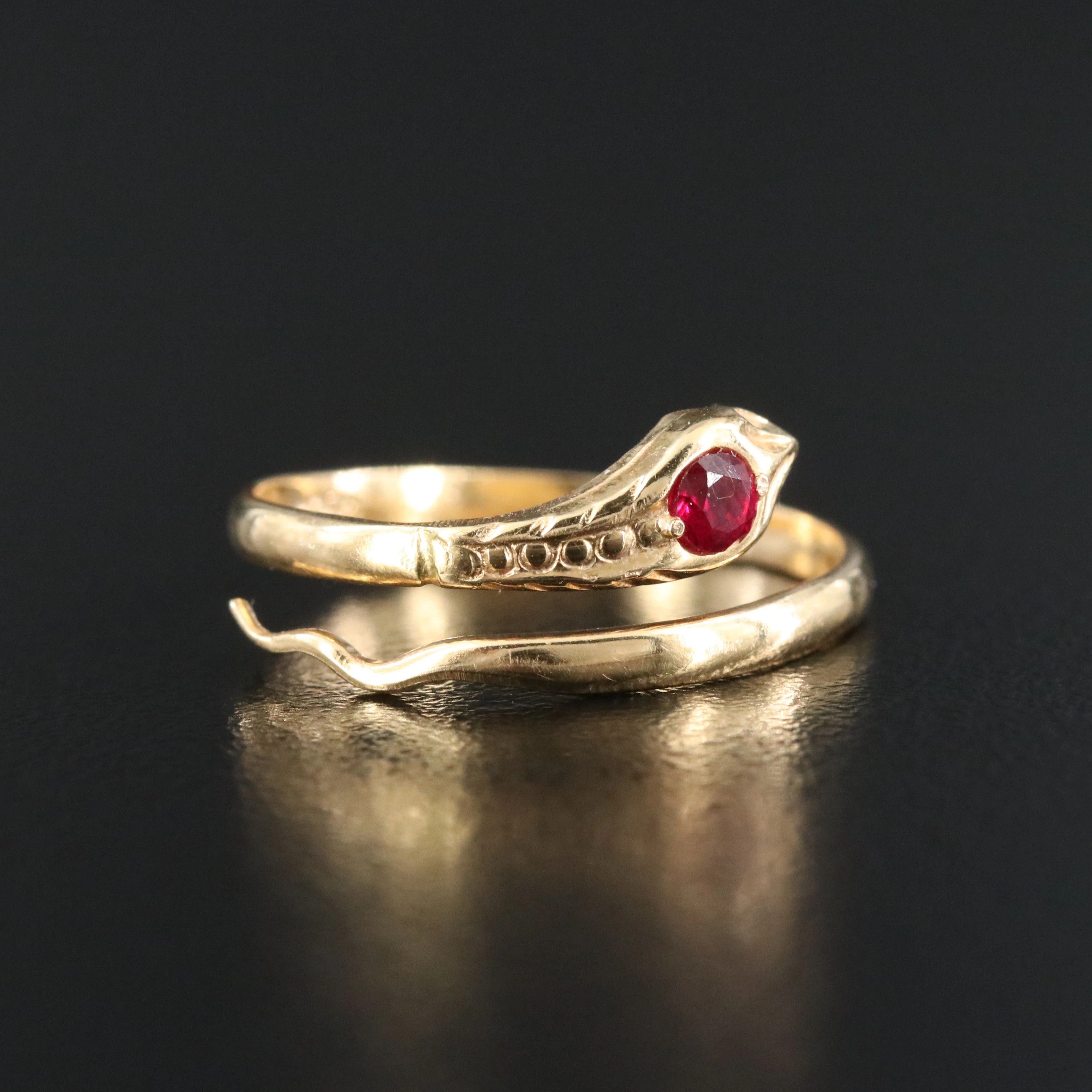 18K Ruby Snake Wrap Ring
