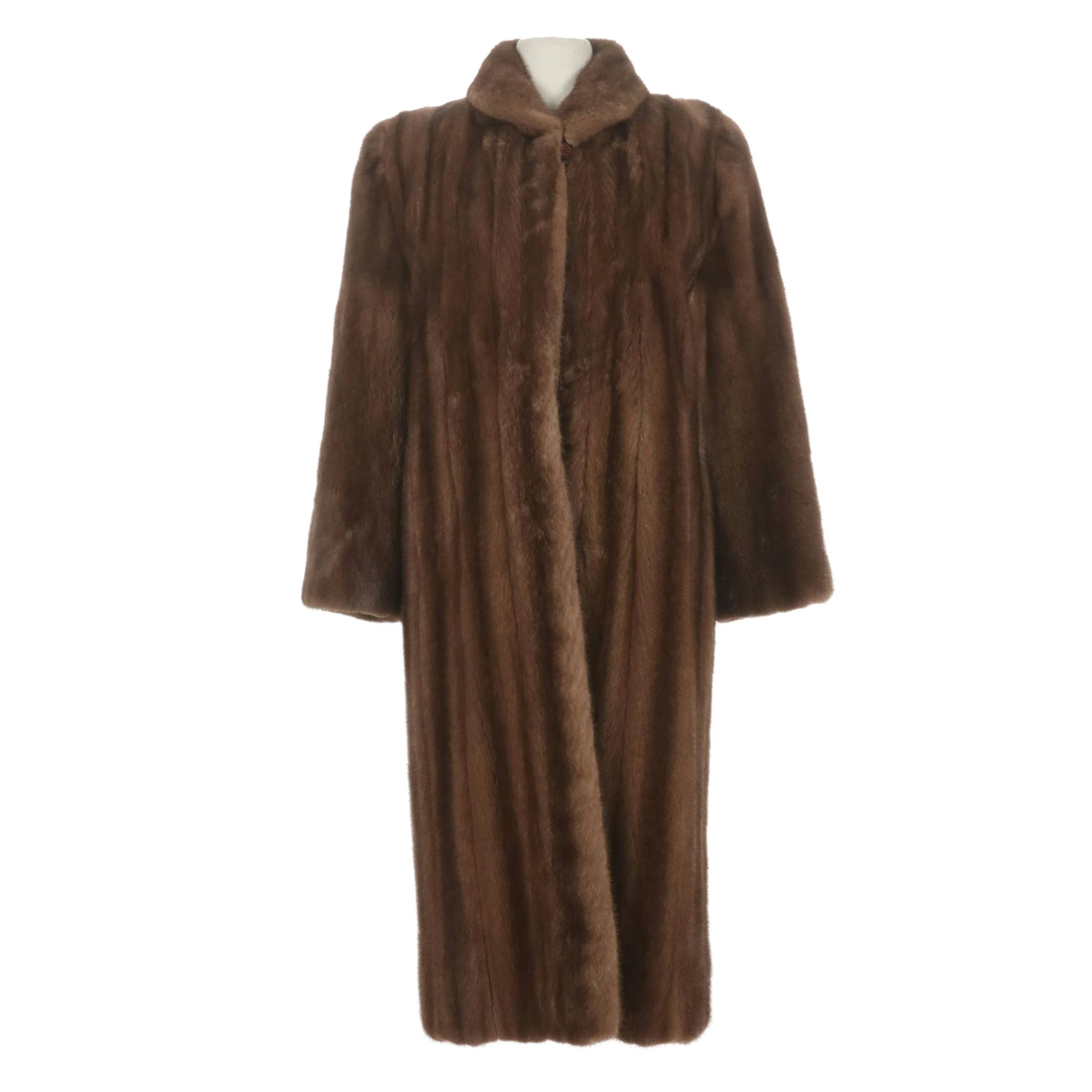 Robert Sidney Chestnut Mink Fur Long Coat