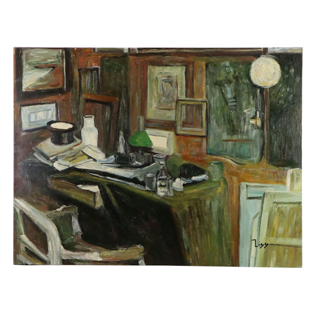 After Henri Matisse Oil Master Copy of "Interior with a Top Hat," 21st Century
