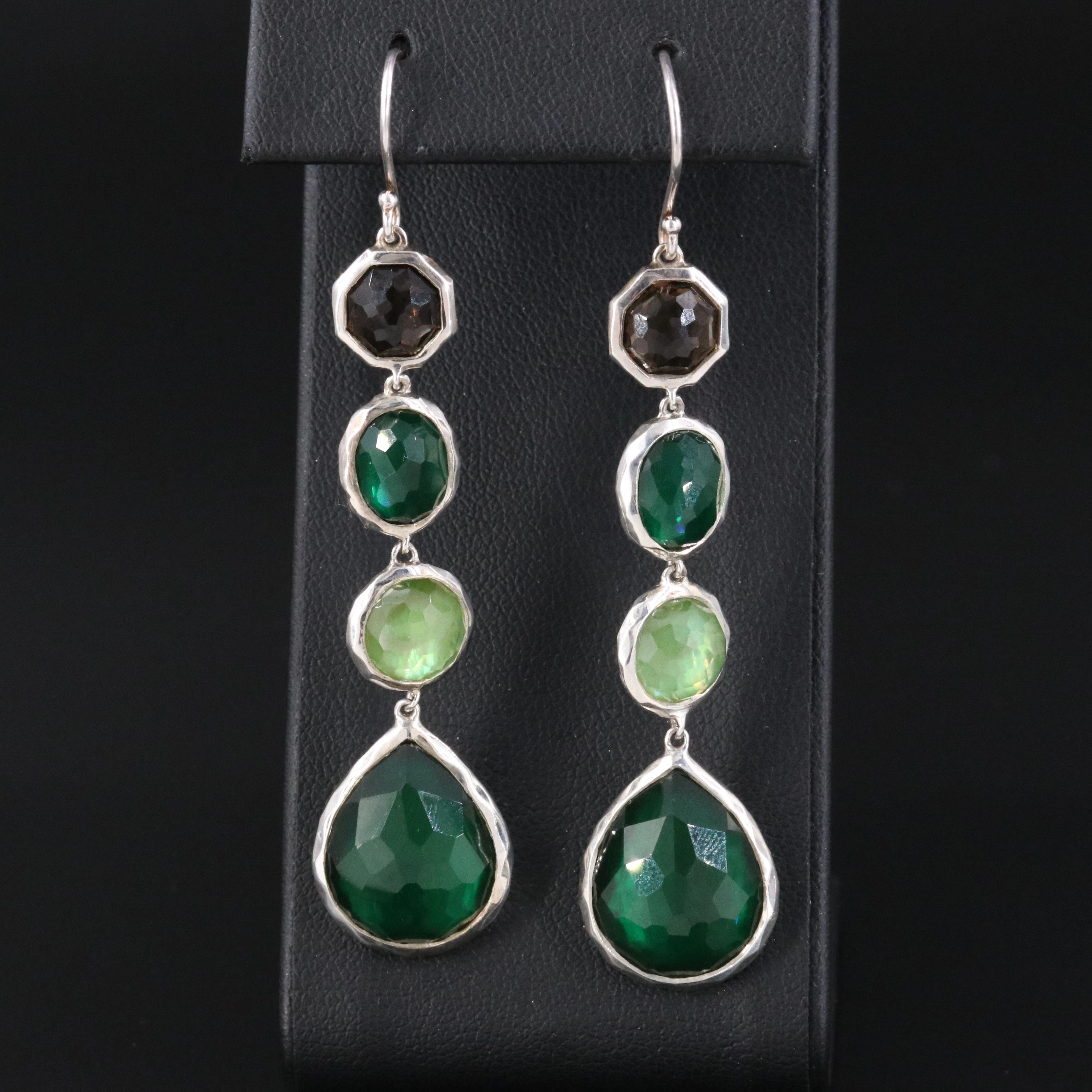 Ippolita Rock Candy Sterling Smoky Quartz and Quartz Doublet Drop Earrings