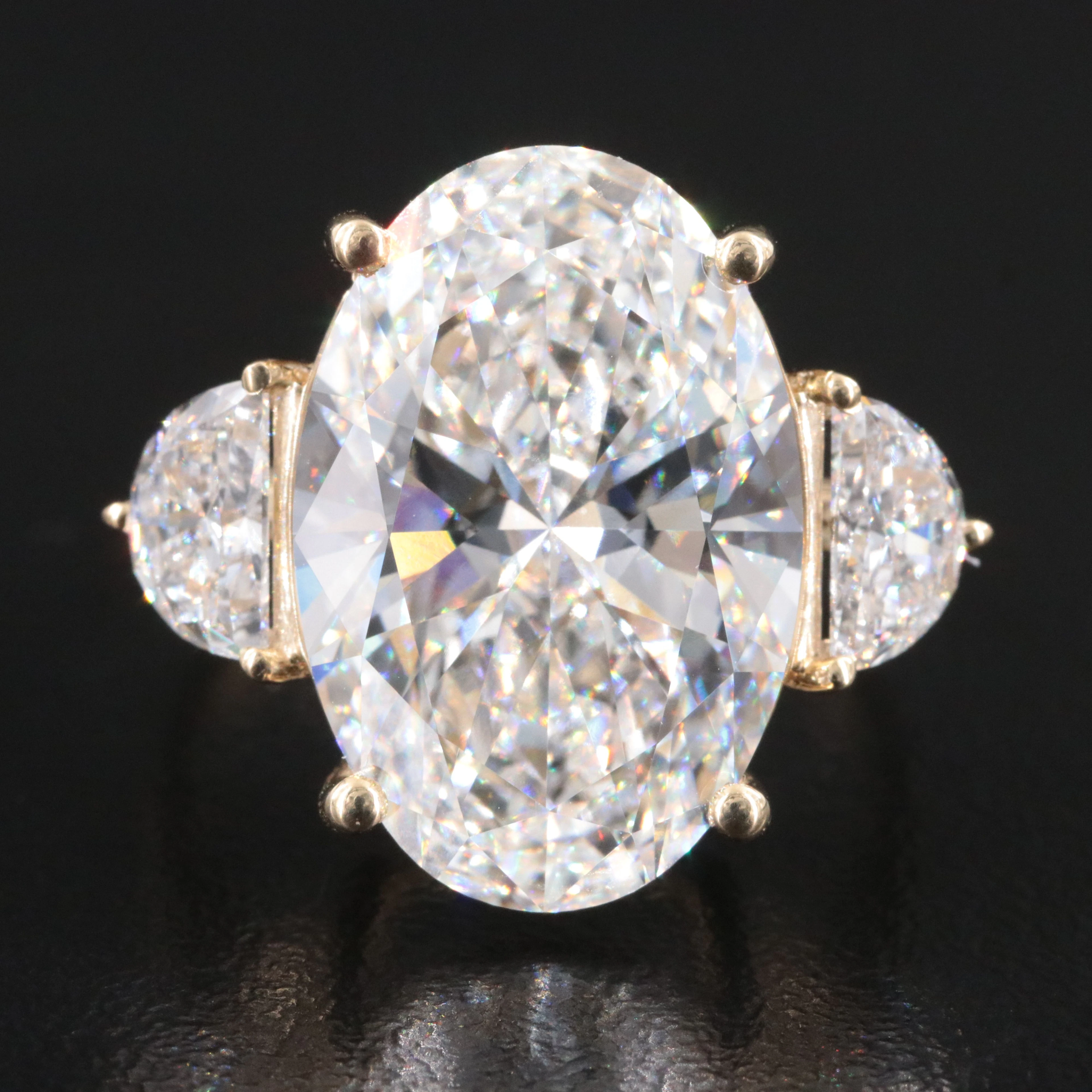 14K 11.10 CTW Lab Grown Diamond Three Stone Ring with IGI Report