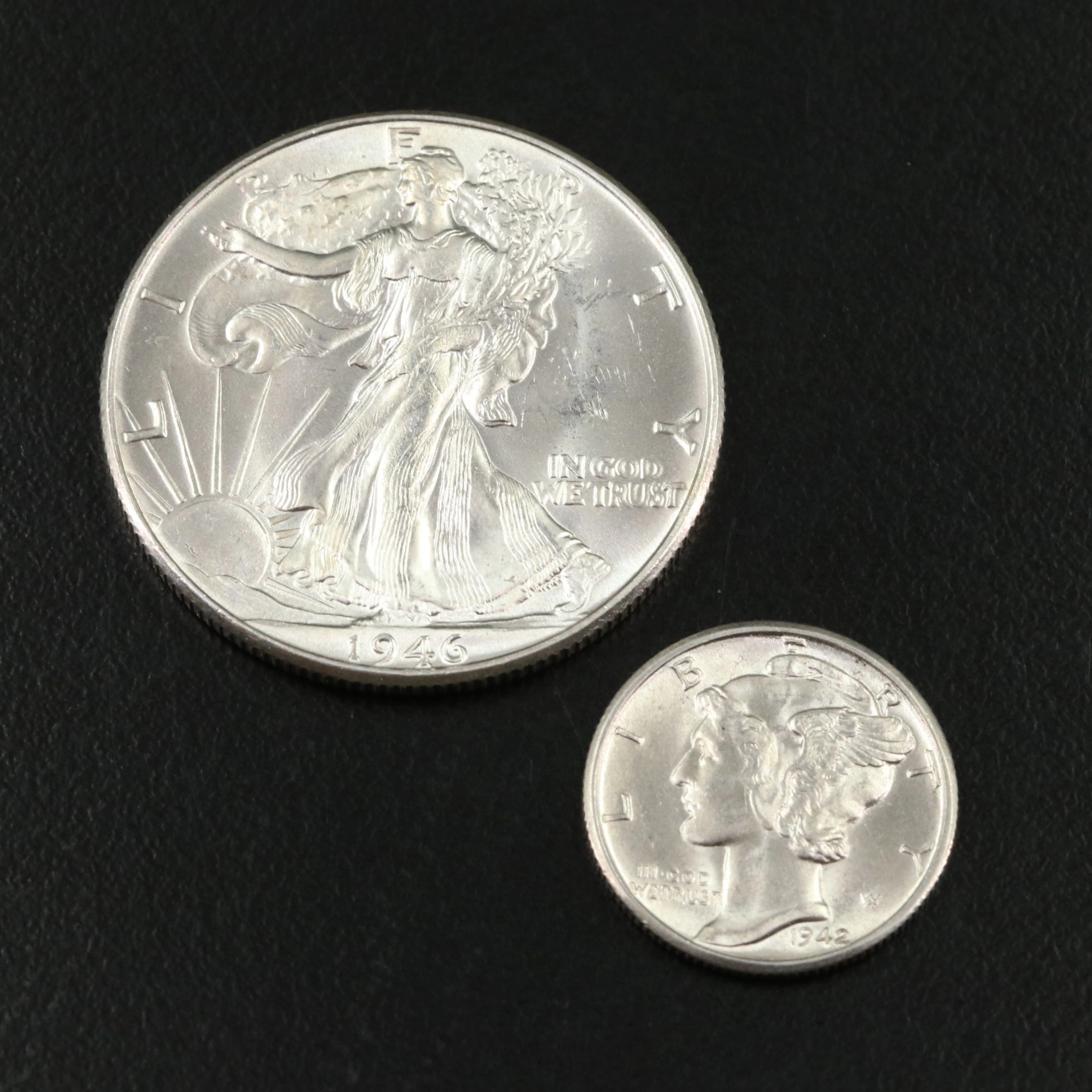 Two Different U.S. Silver Coins Designed by Adolph Weinman