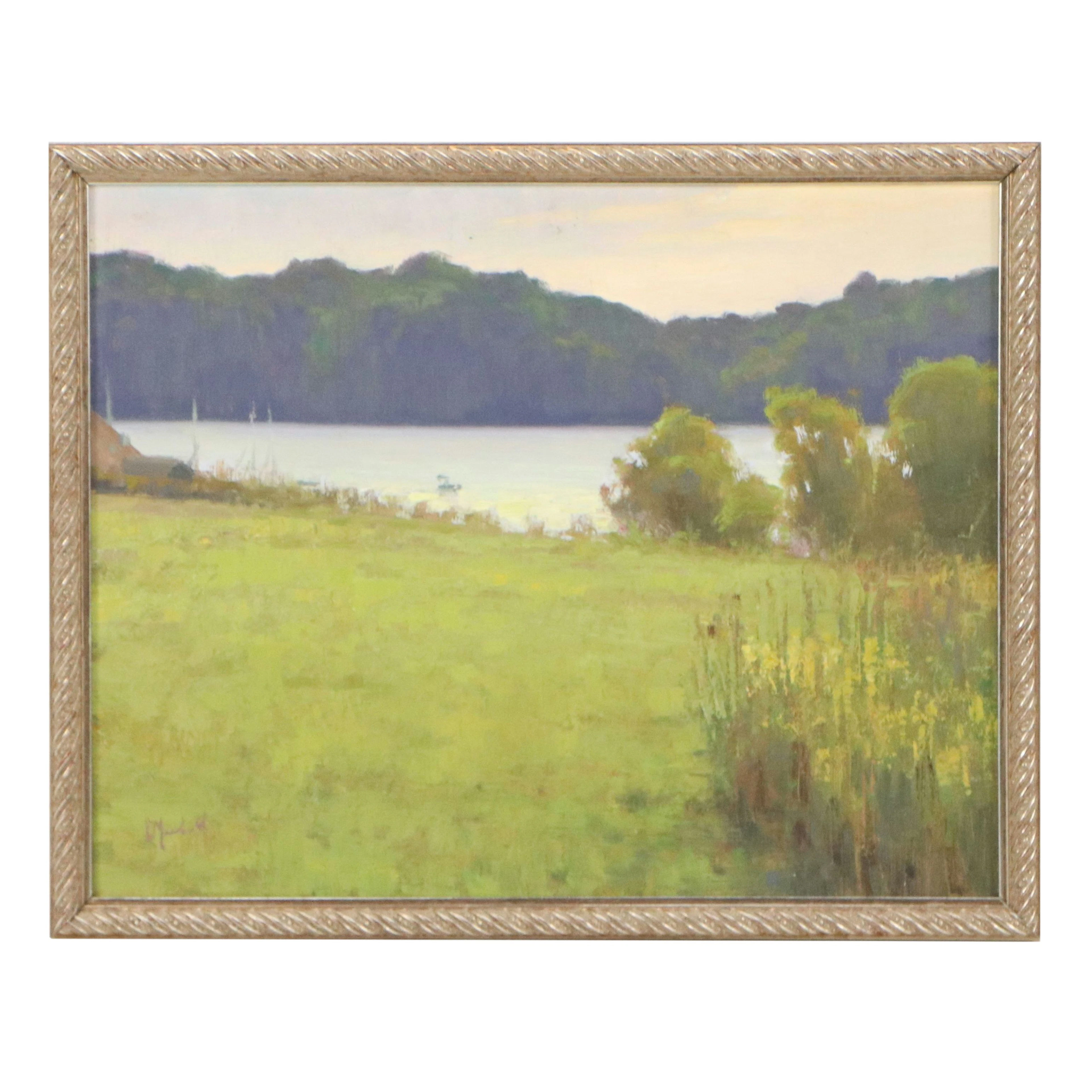 Chuck Marshall Oil Landscape Painting "Caesar Creek Lake"