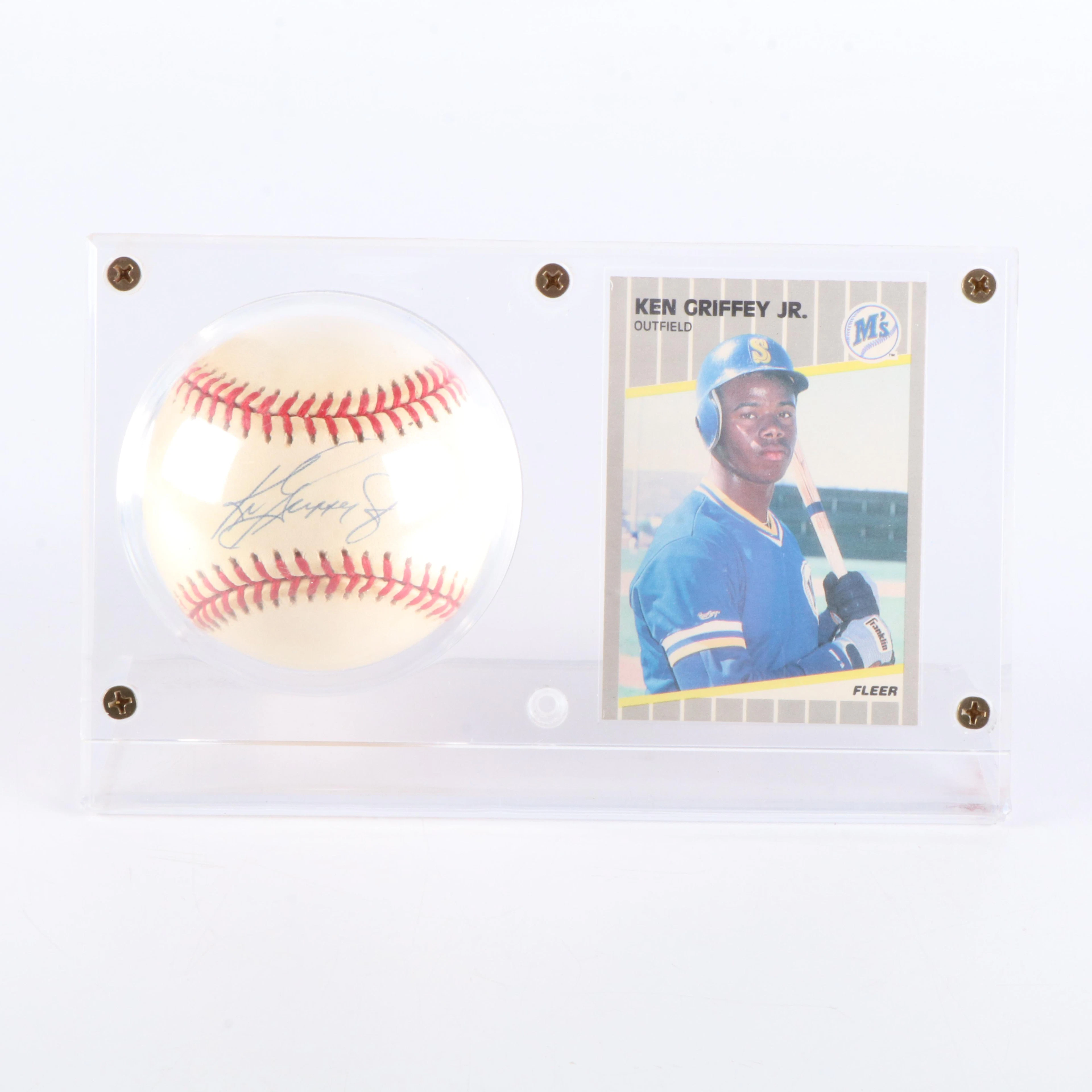 Ken Griffey Jr. Signed Rawlings Official Baseball with Display, Steiner