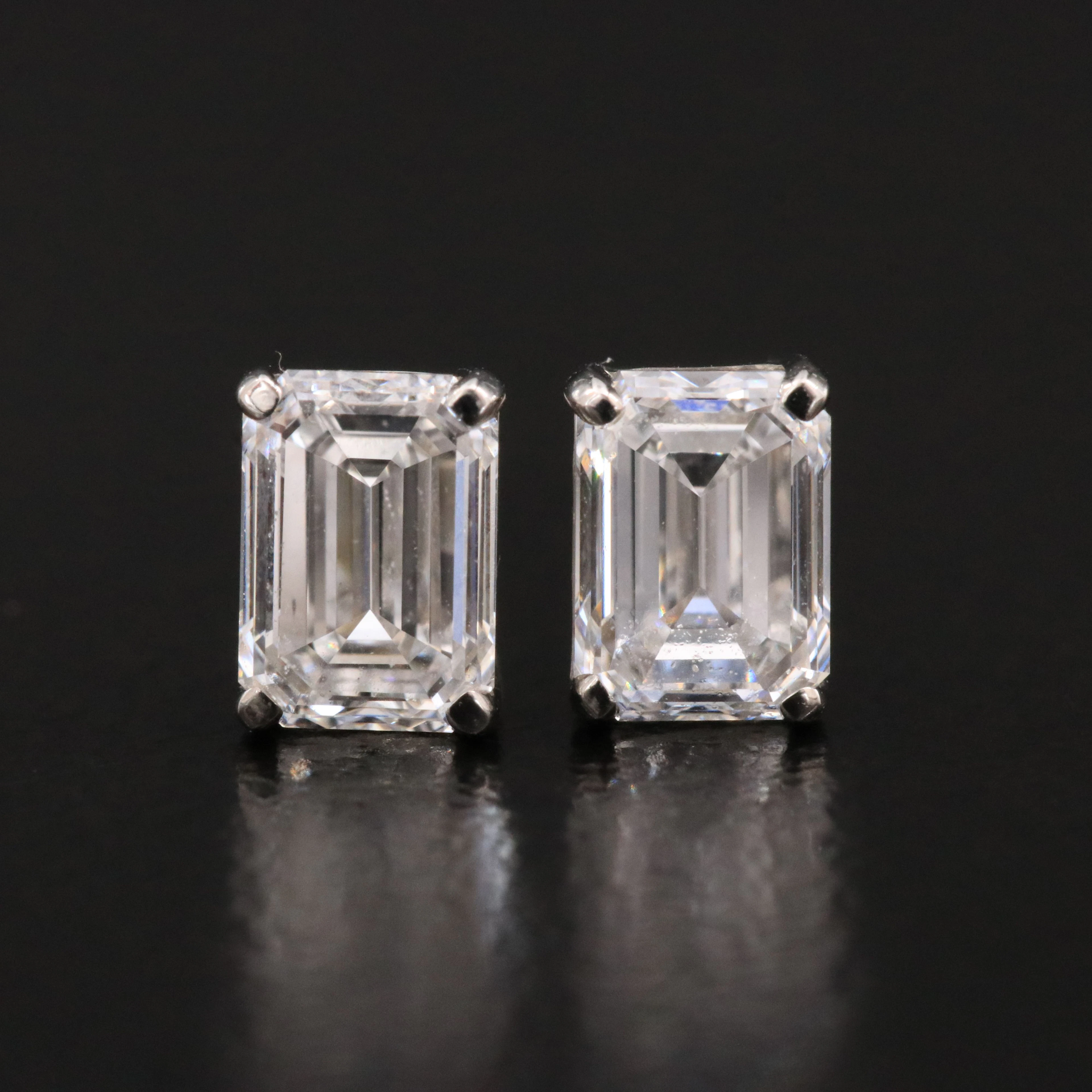 Platinum 1.00 CTW Diamond Earrings with GIA Reports