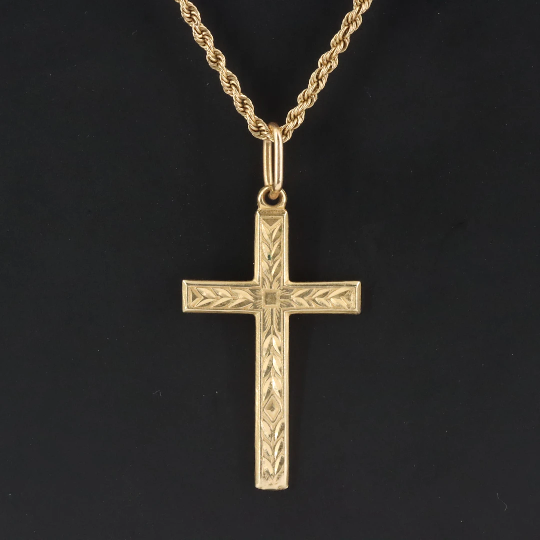 14K Cross Pendant Necklace