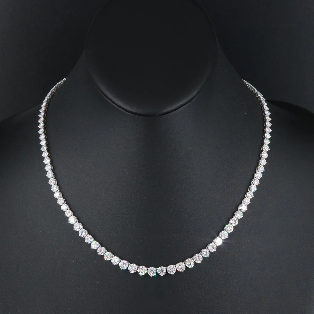 14K 21.48 CTW Lab Grown Diamond Rivière Necklace