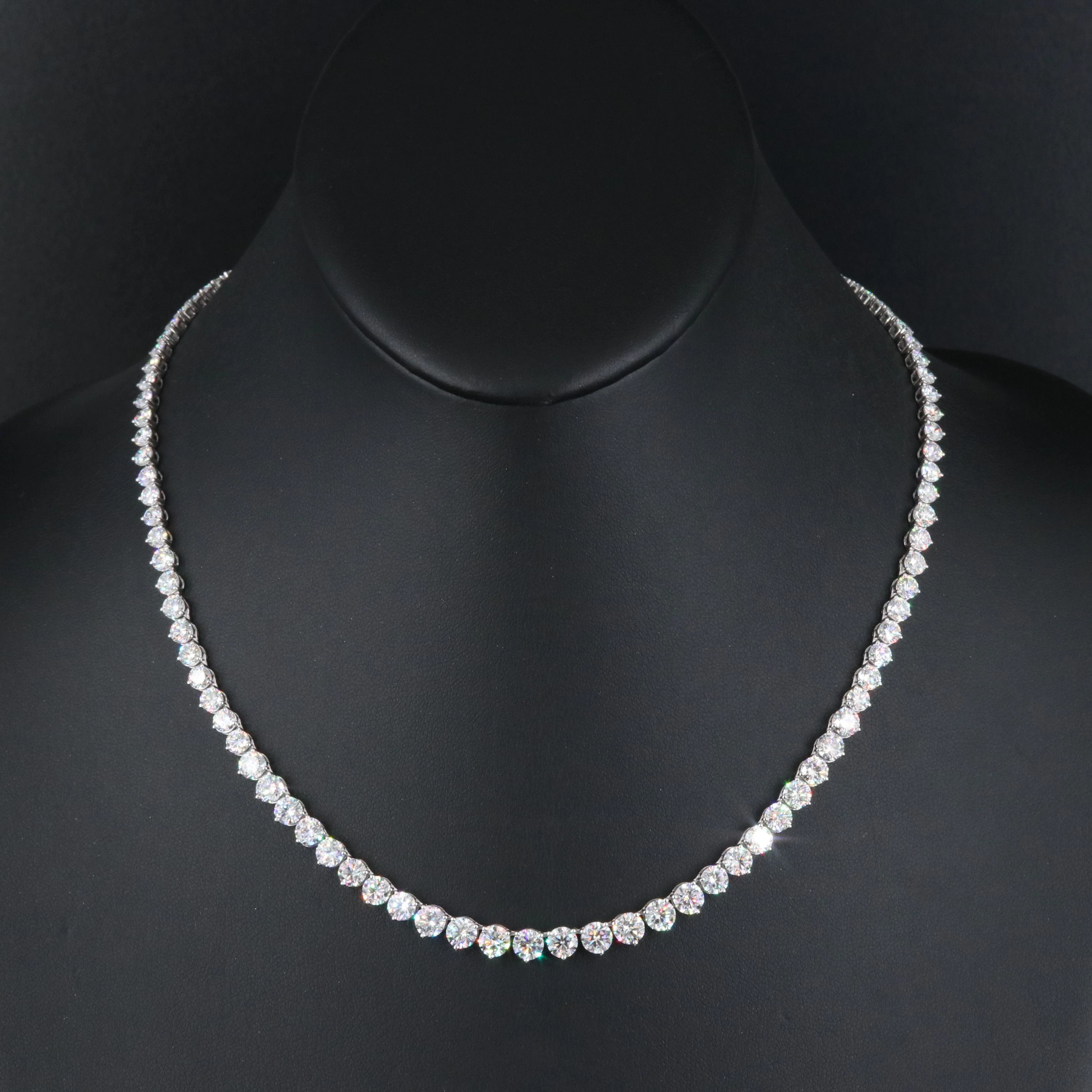 14K 21.48 CTW Lab Grown Diamond Rivière Necklace