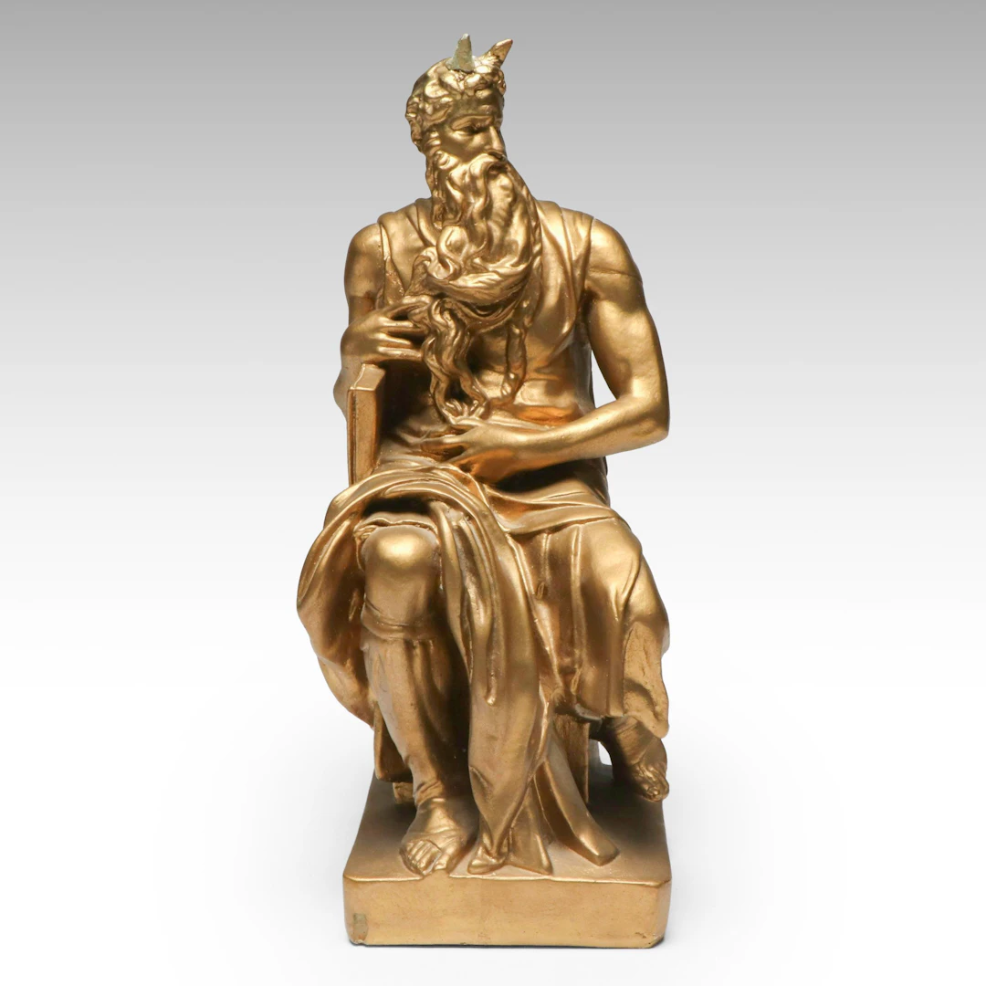Esco Products After Michelangelo Chalkware Moses Statuette