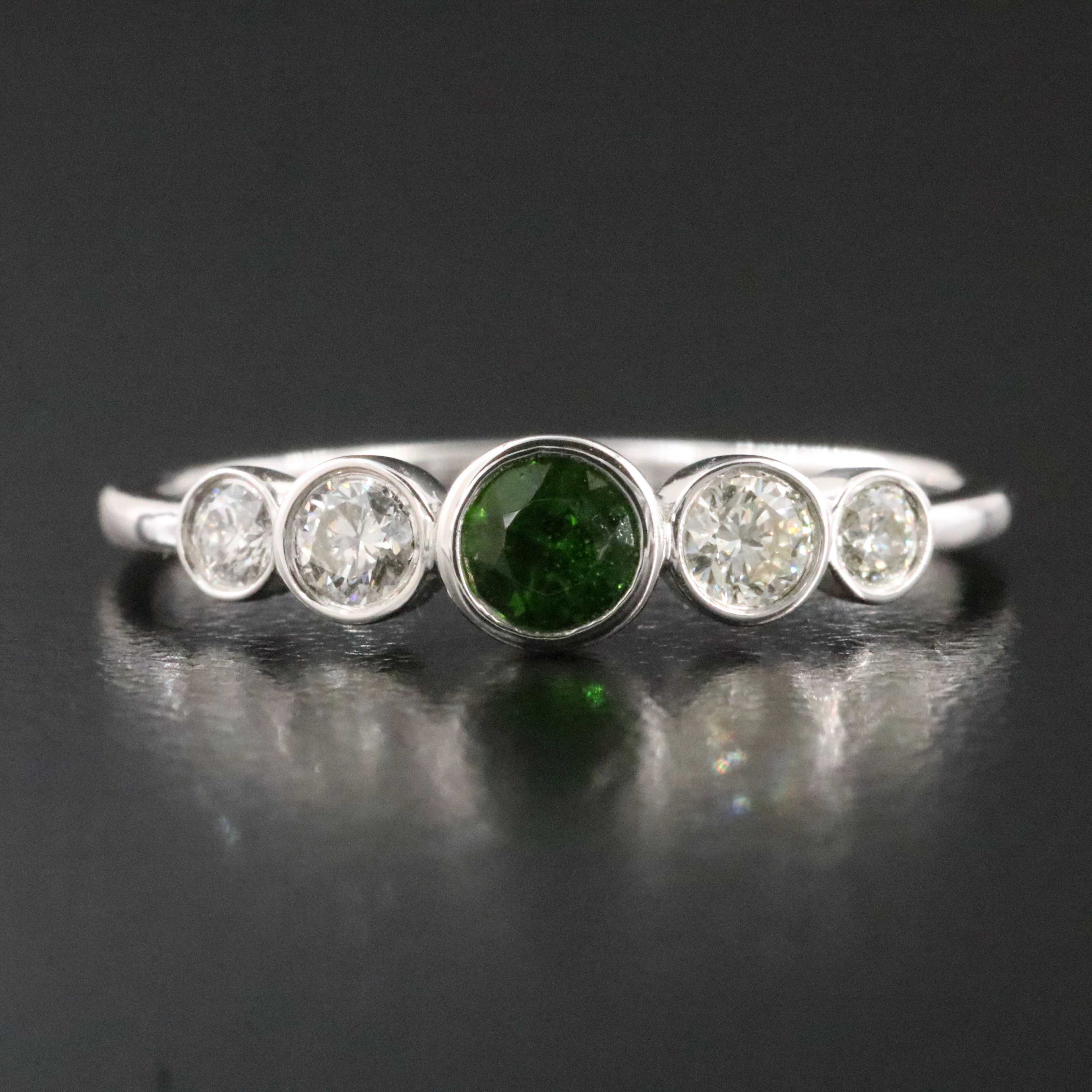 14K Diopside and Diamond Ring