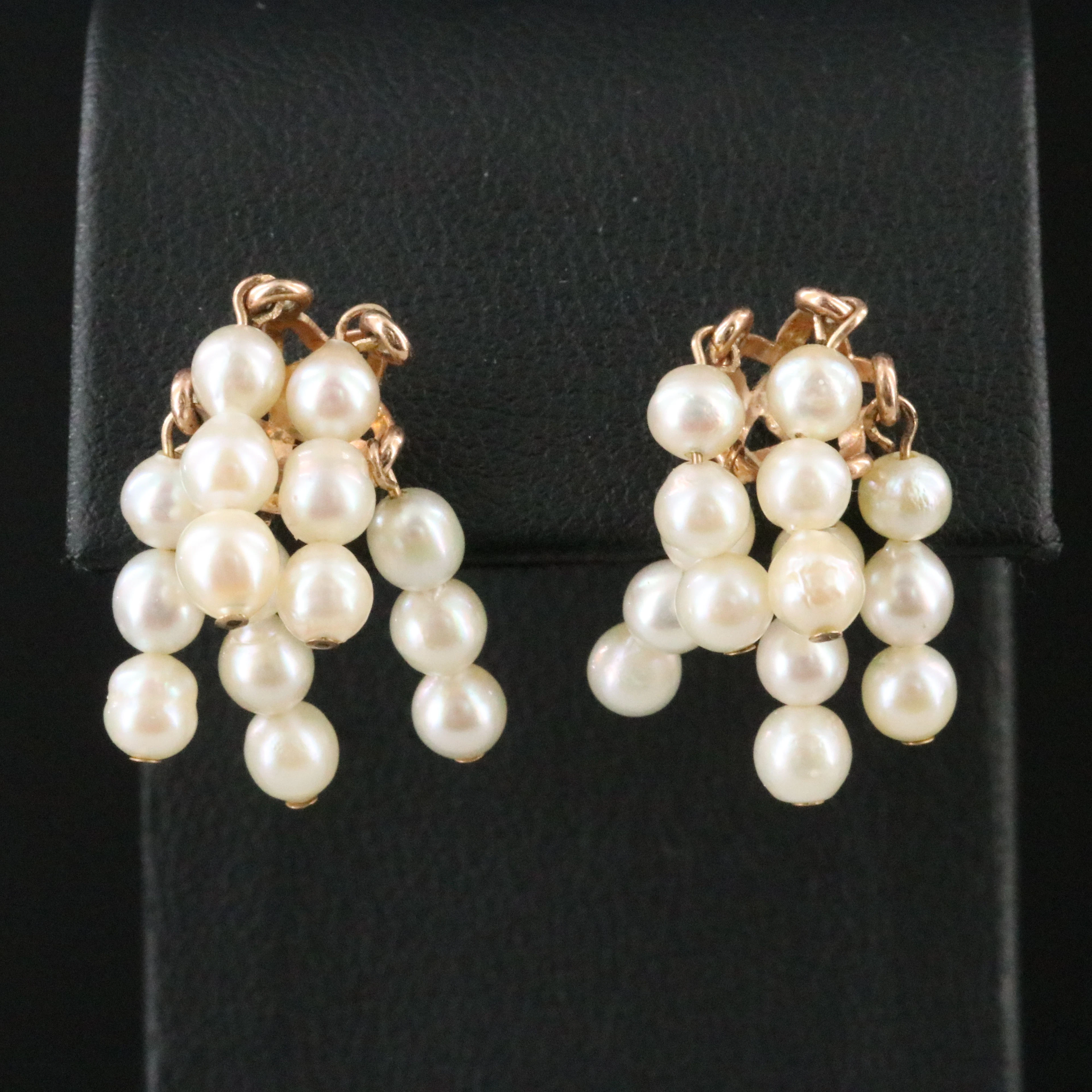14K Pearl Dangle Earrings