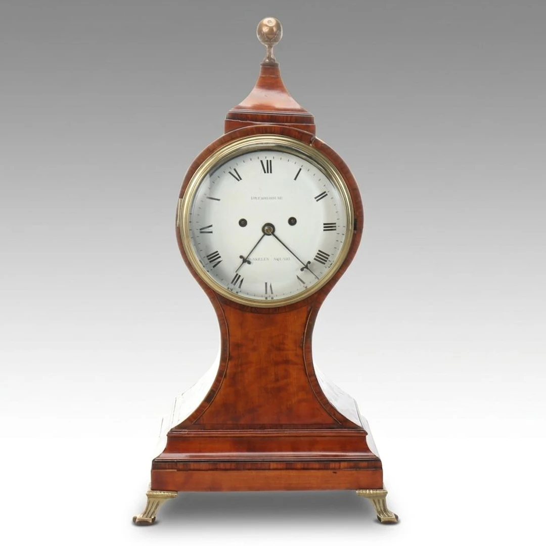 Dwerrihouse Mahogany Balloon Mantel Clock, Late 18th/Early 19th C.