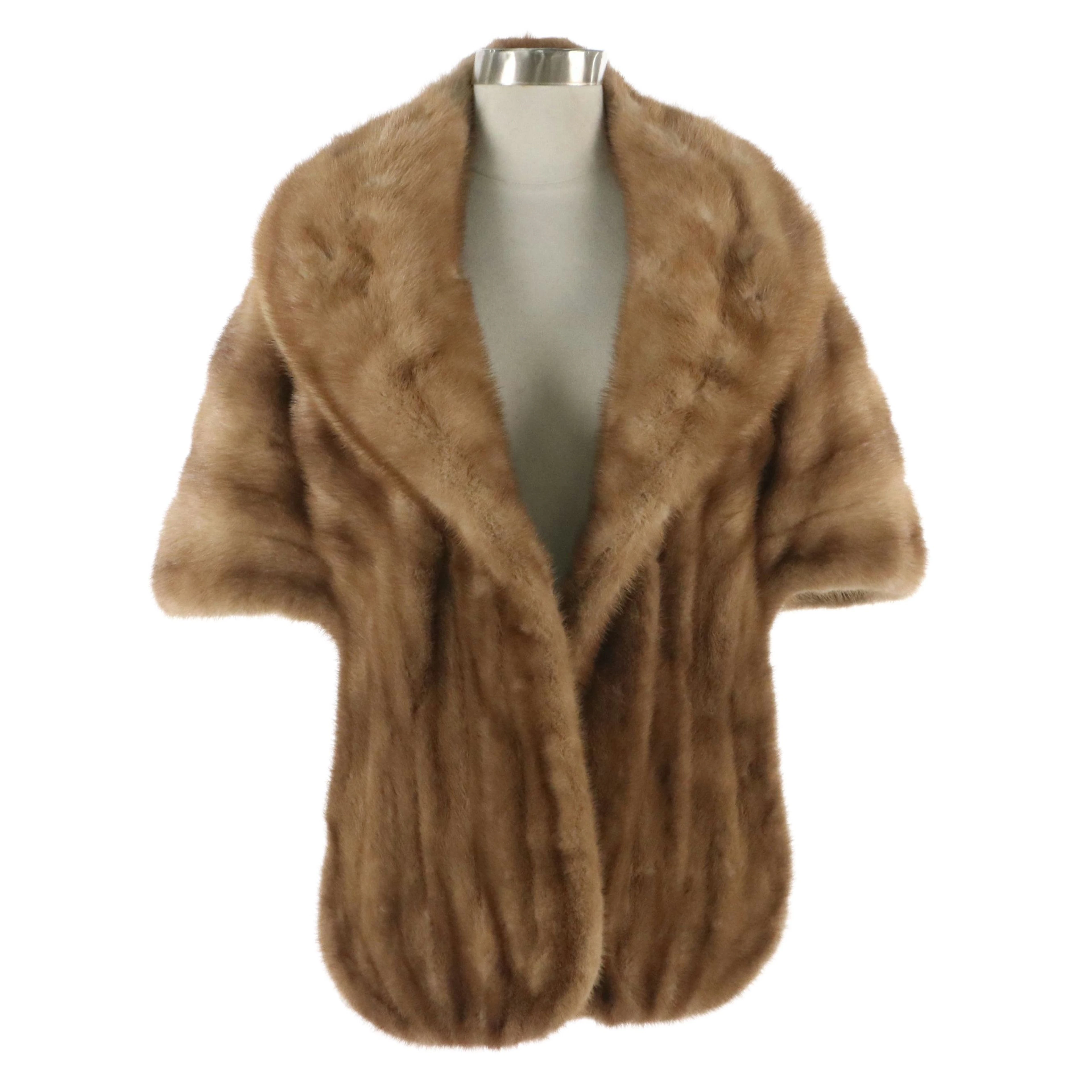 Aladino Stefani Majestic Pastel Mink Fur Cape Collar Stole, Vintage