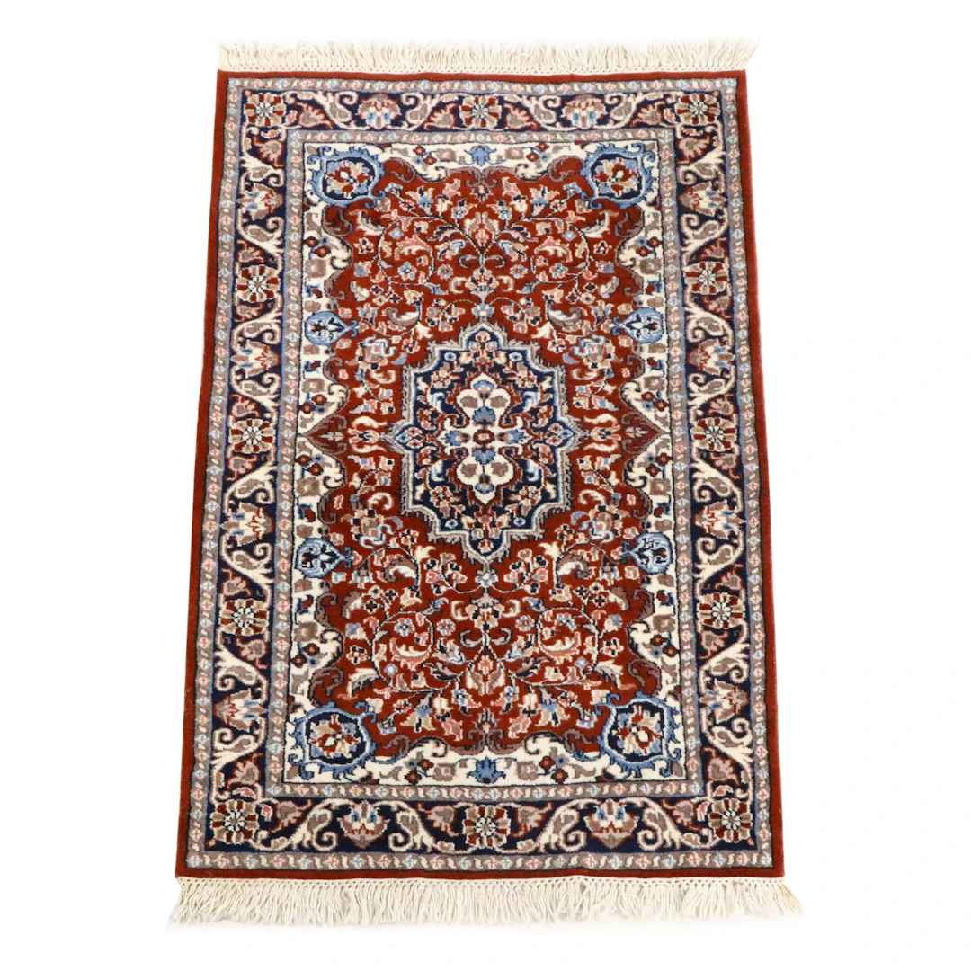 3'1 x 4'11 Hand-Knotted Persian Kashan Style Area Rug