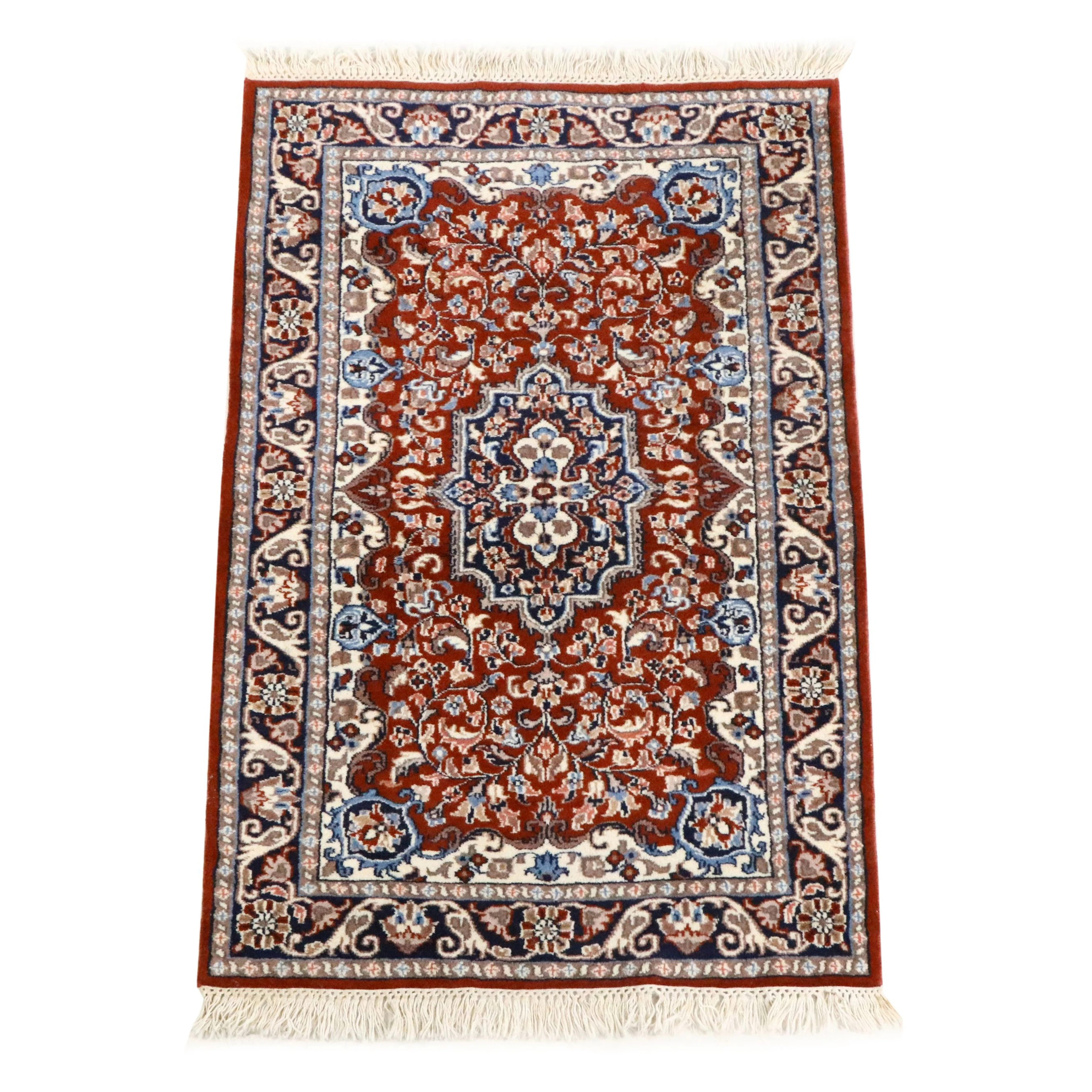 3'1 x 4'11 Hand-Knotted Persian Kashan Style Area Rug