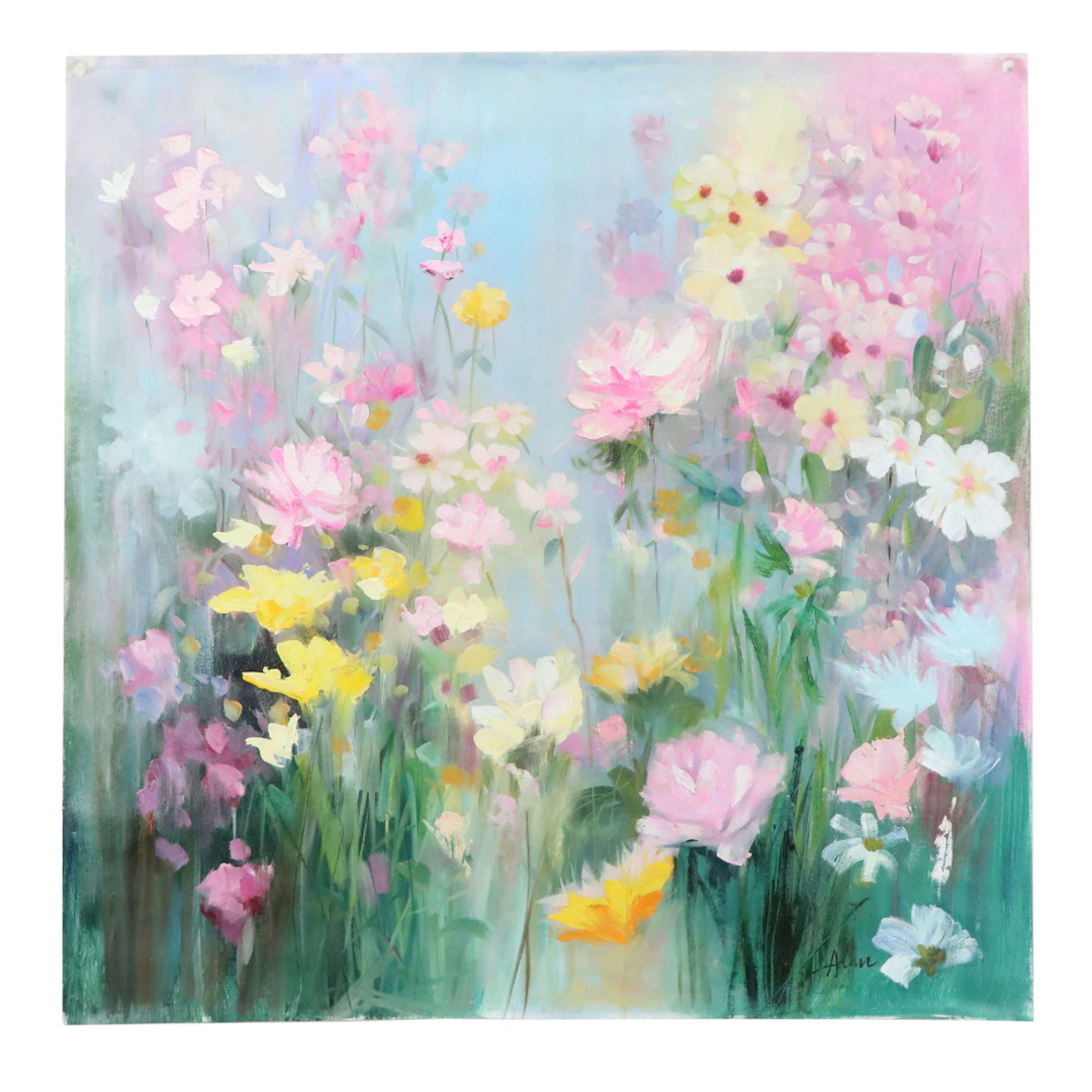 Adan Floral Oil Painting "Floating Garden," 21st Century