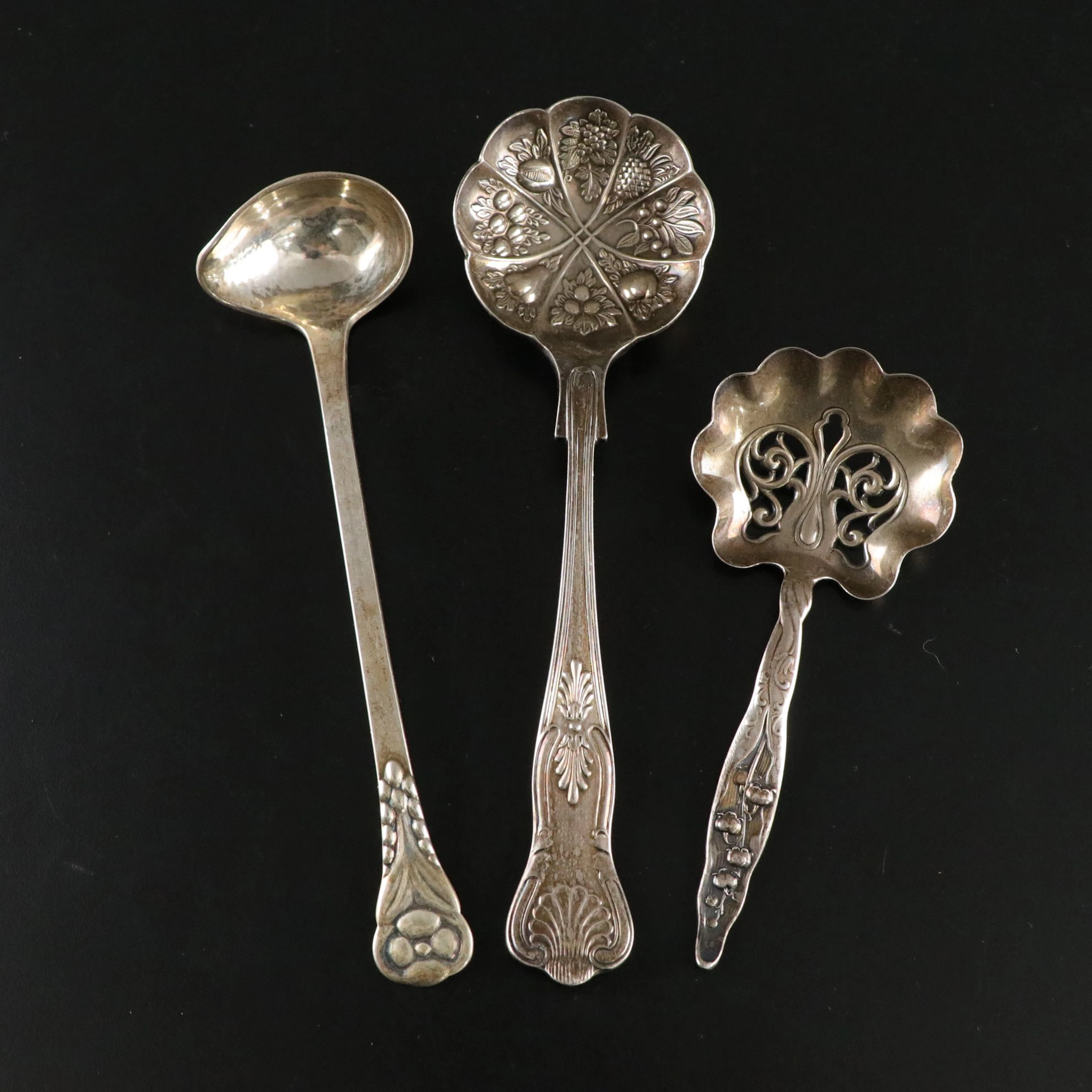 Three Silver Serving Spoons, Mid to Late 20th Century