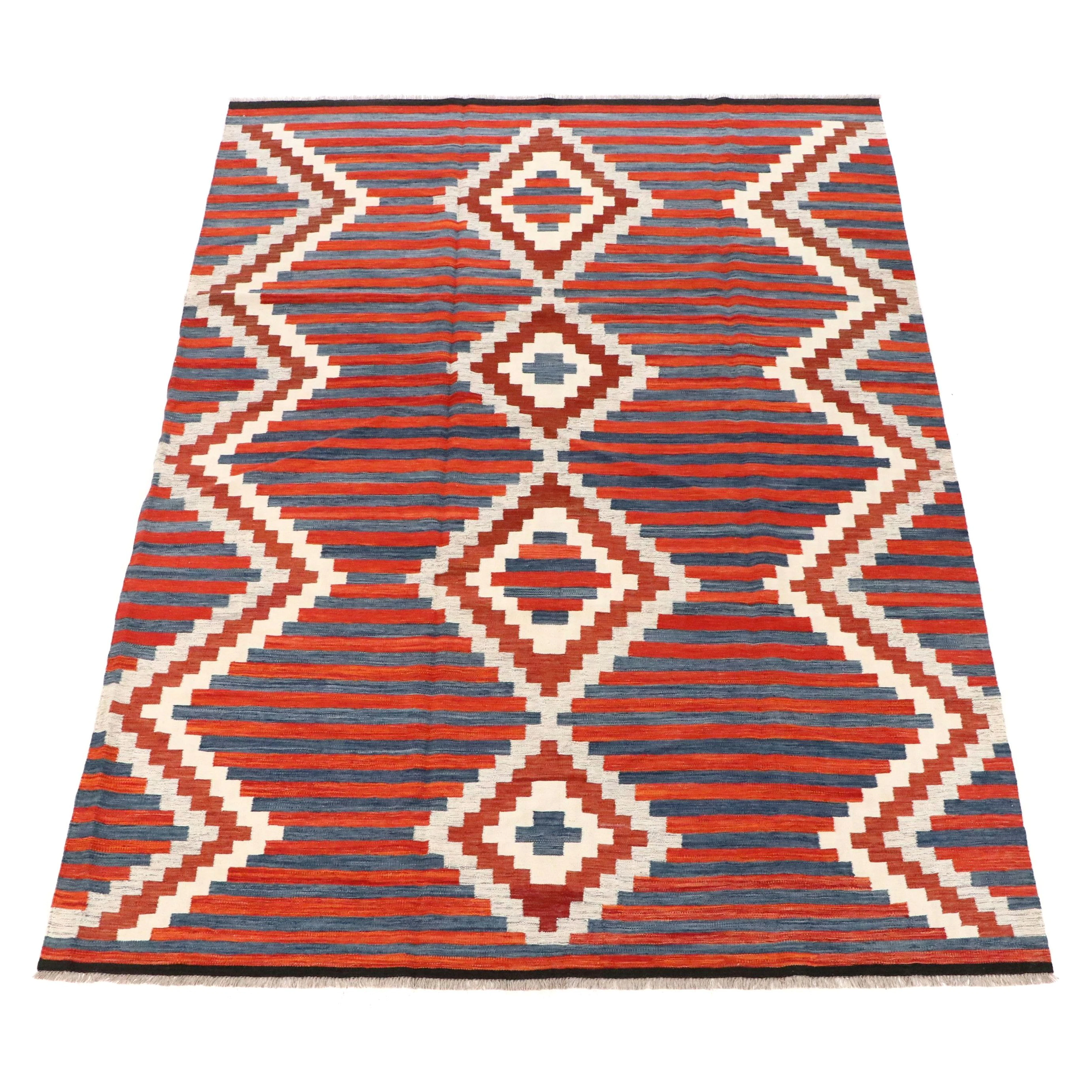 8'11 x 12'1 Handwoven Pakistani Kilim Room-Sized Rug