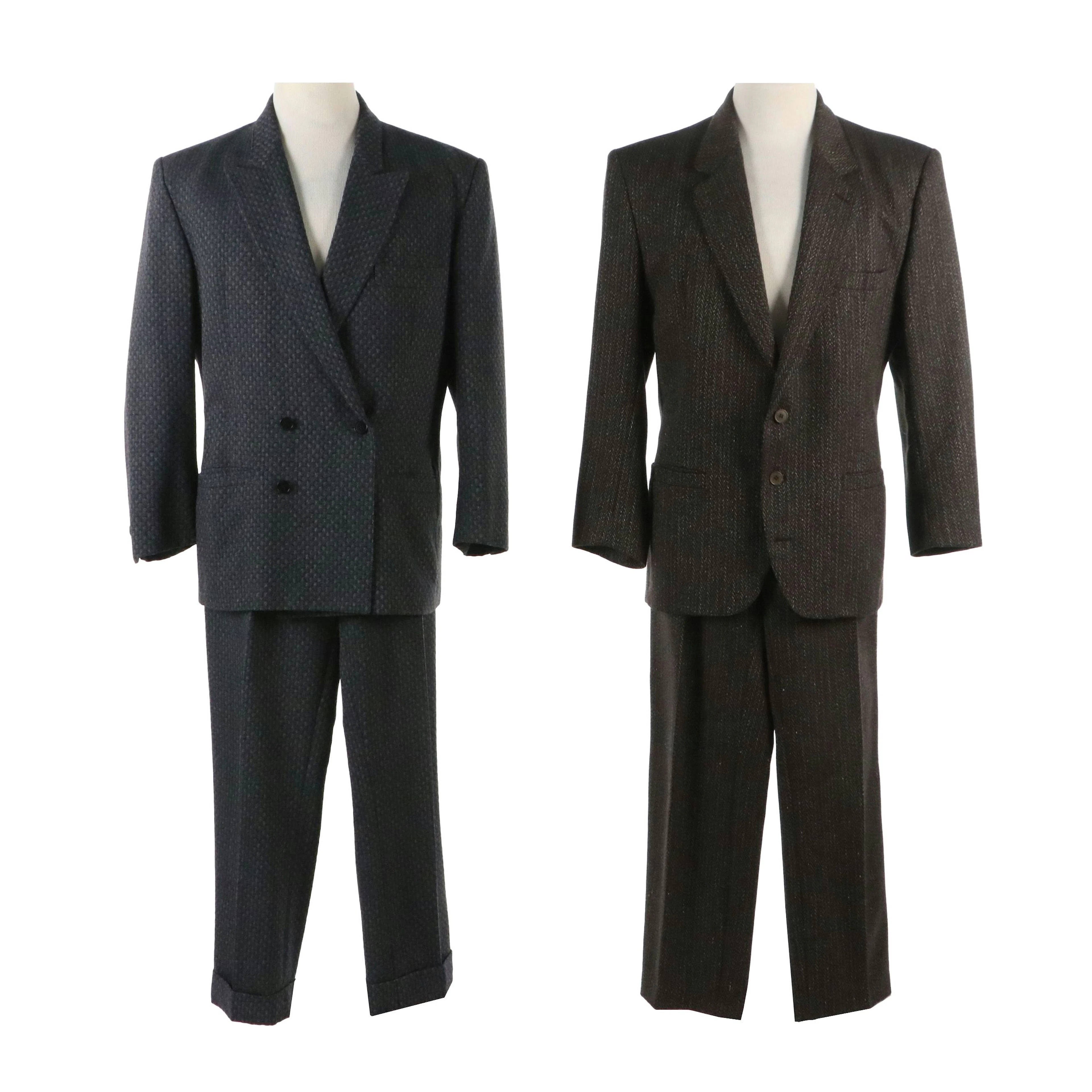 Men's Gianni Versace Vintage Textured Wool Suits