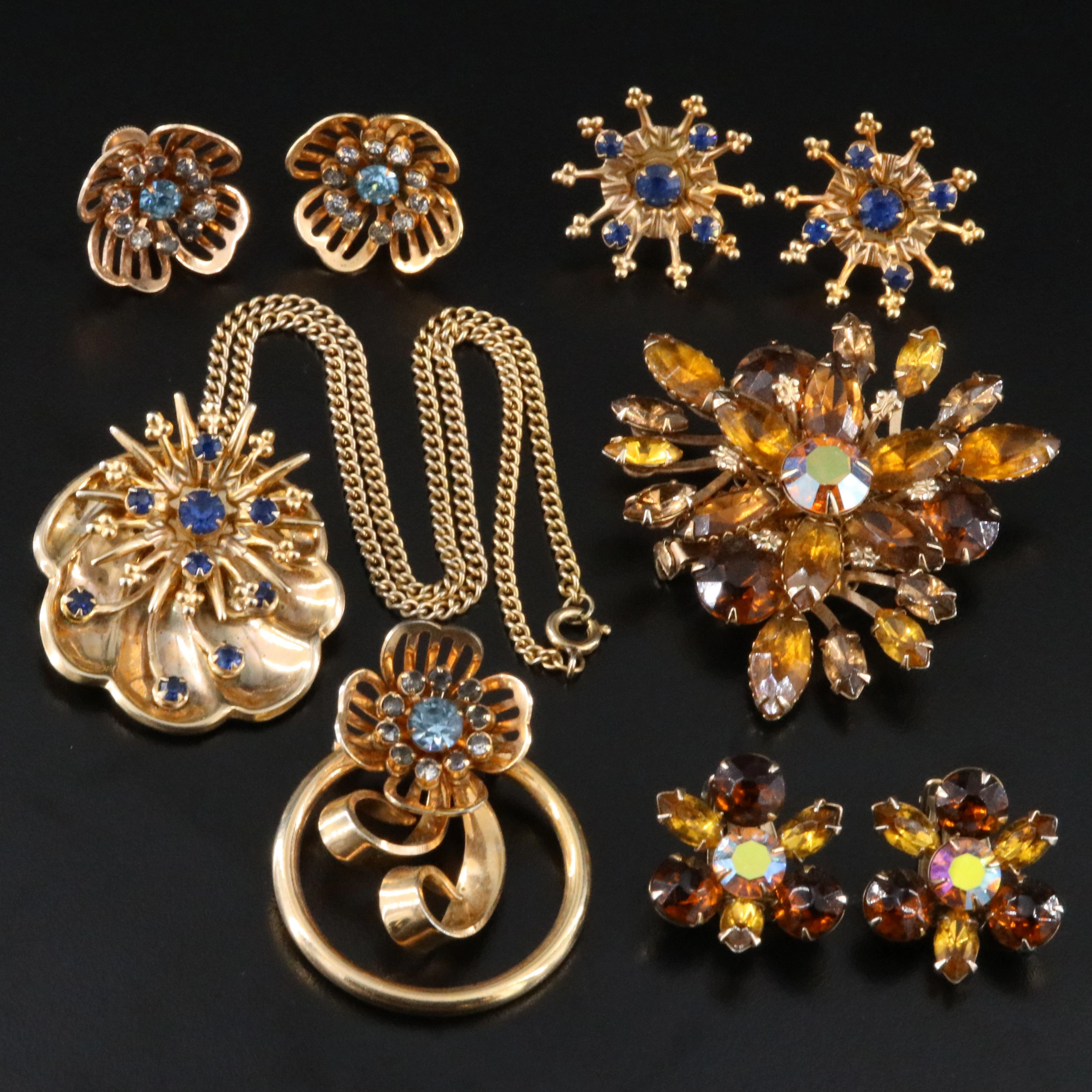 Retro Rhinestone Jewelry Sets