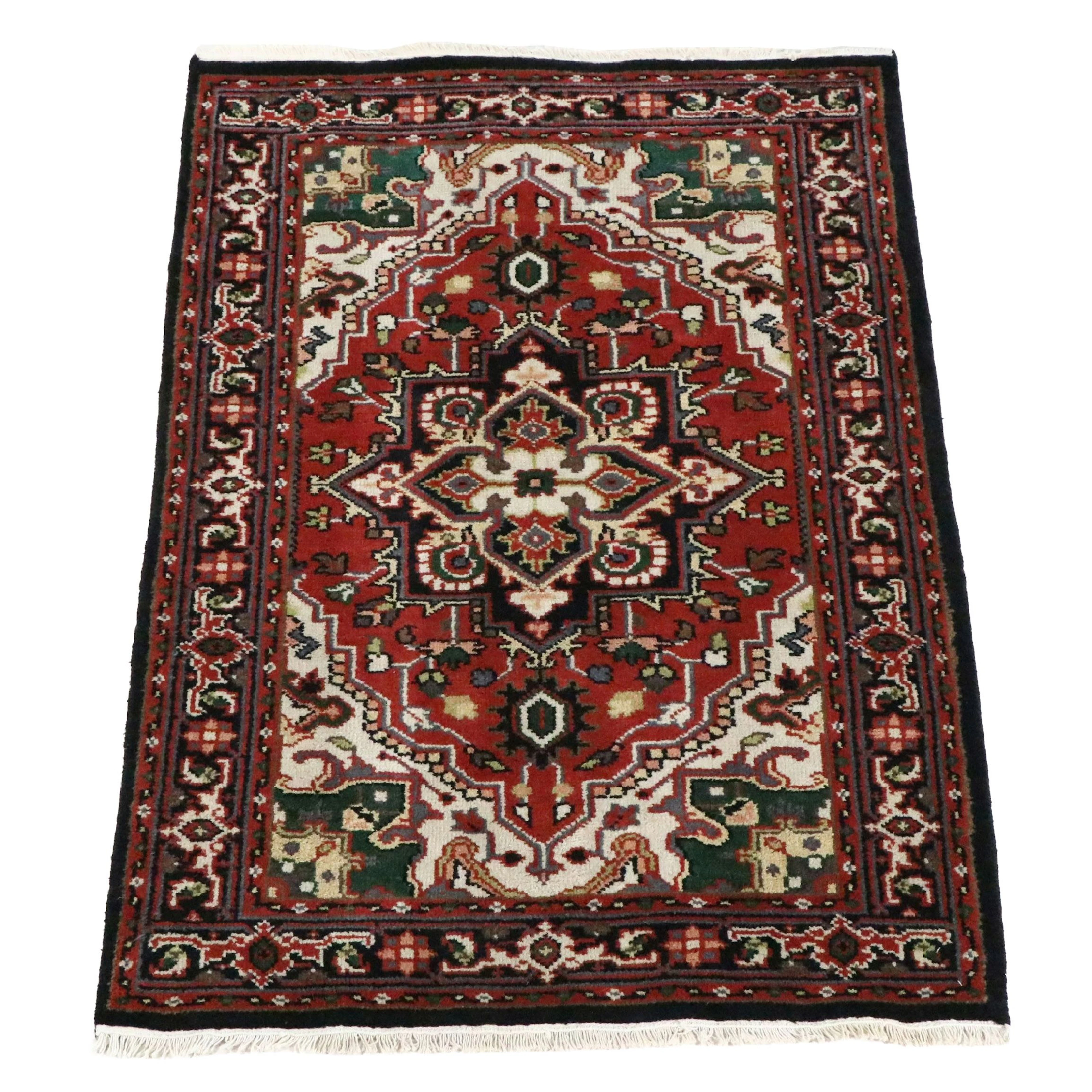 4' x 6'1 Hand-Knotted India-Persian Heriz Area Rug