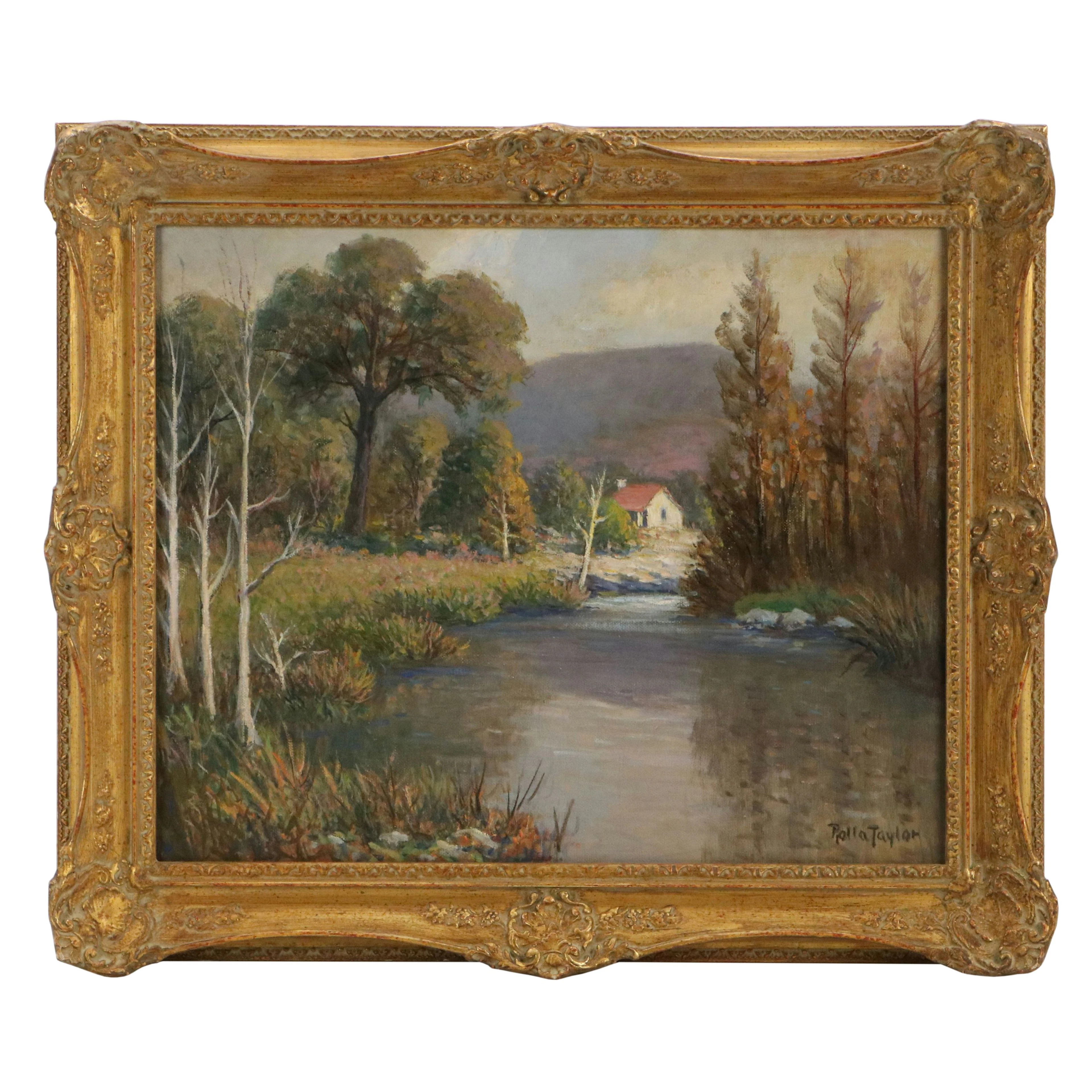 Rolla Sims Taylor Landscape Oil Painting "Summer Idyll, Near San Antonio