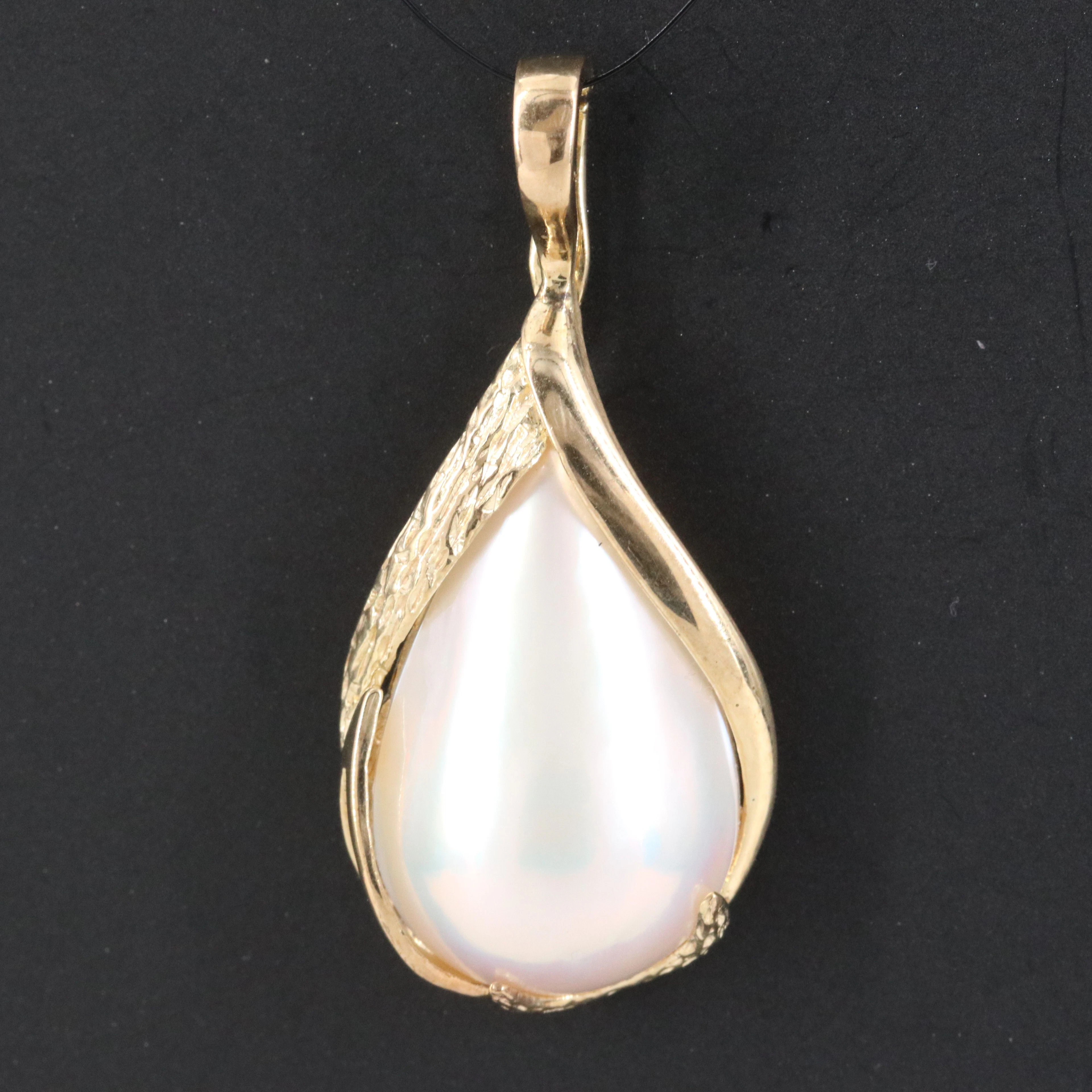 14K Mabé Pearl Enhancer Pendant