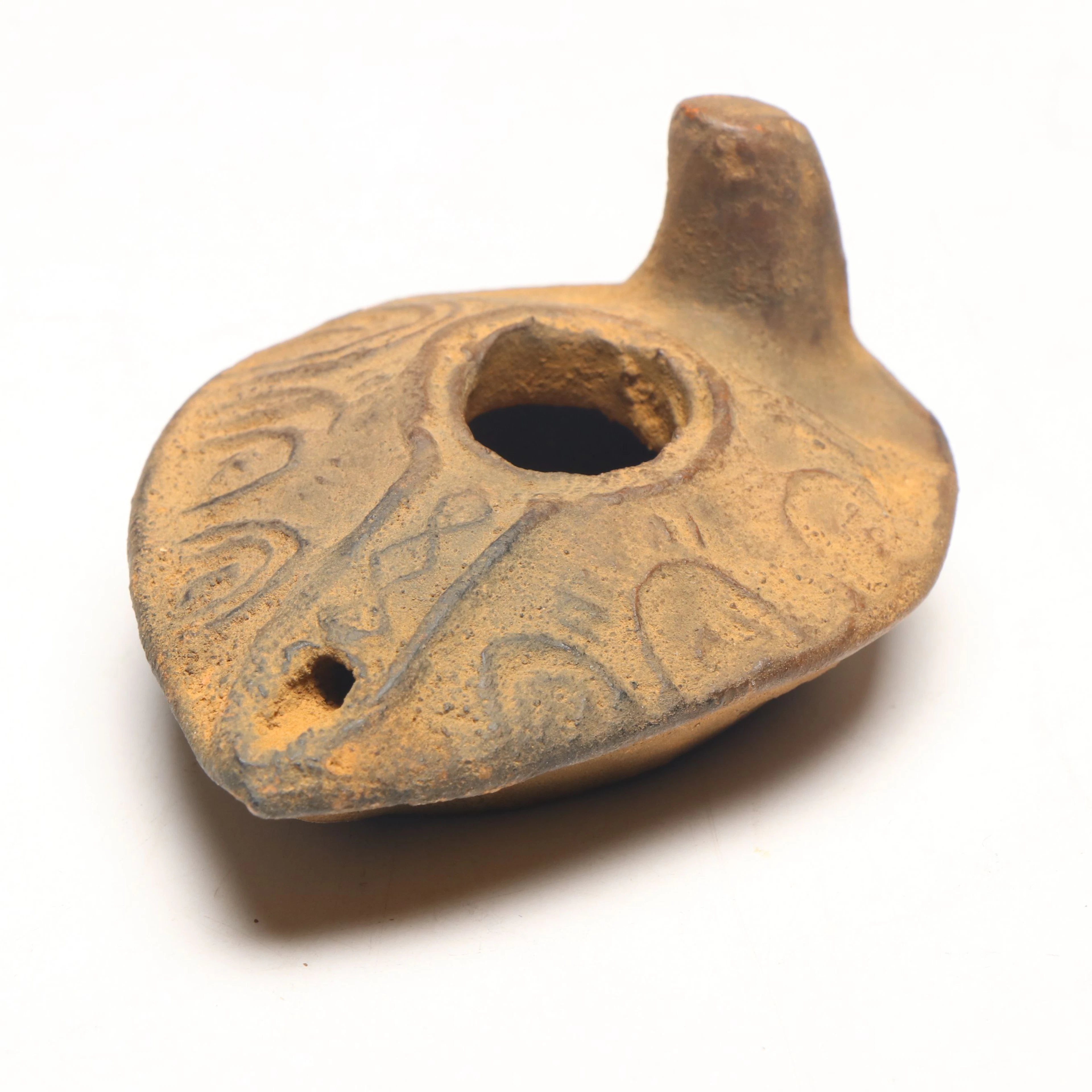Modern Reproduction of Byzantine Style Clay Oil Lamp