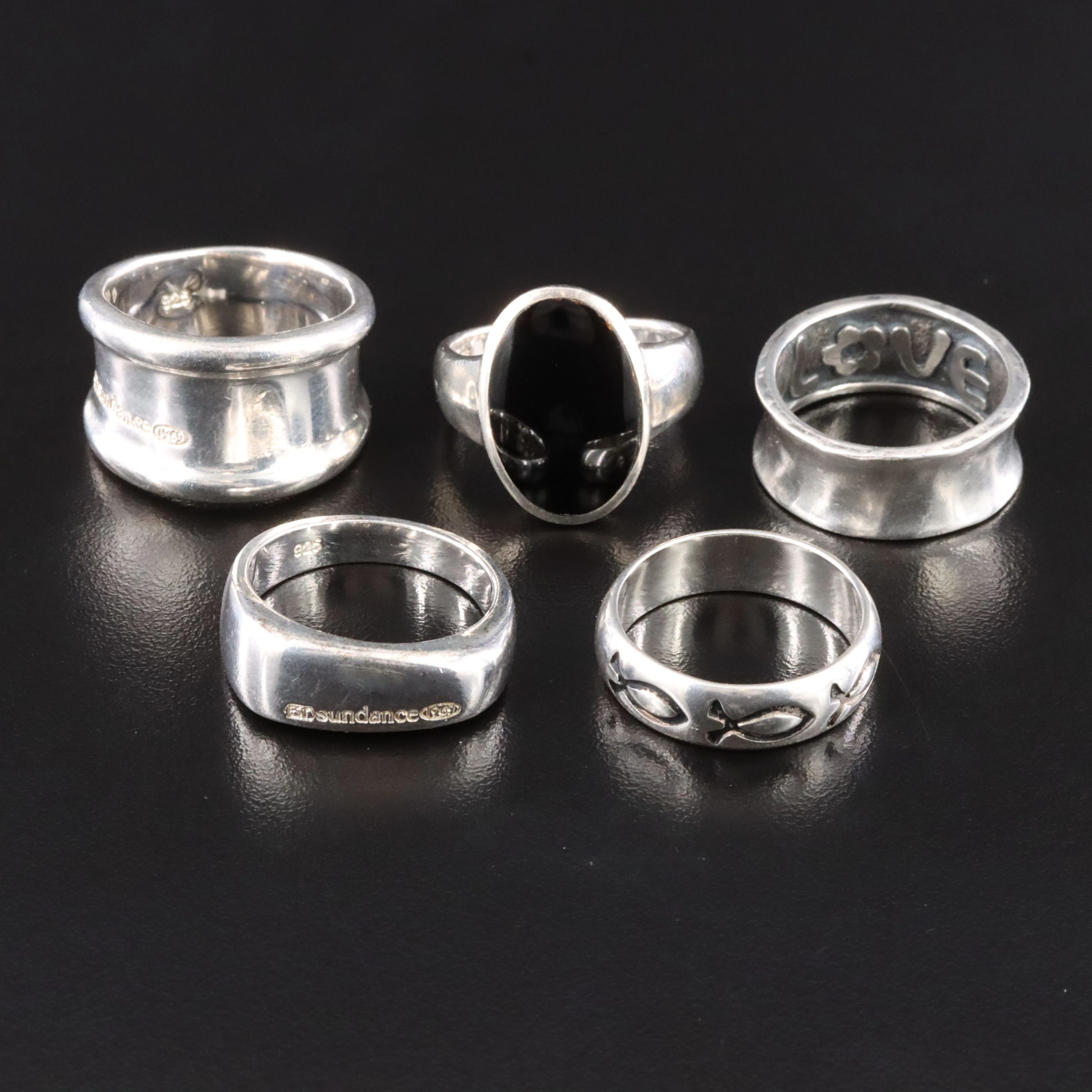 Sterling Rings Featuring Sundance and Black Onyx