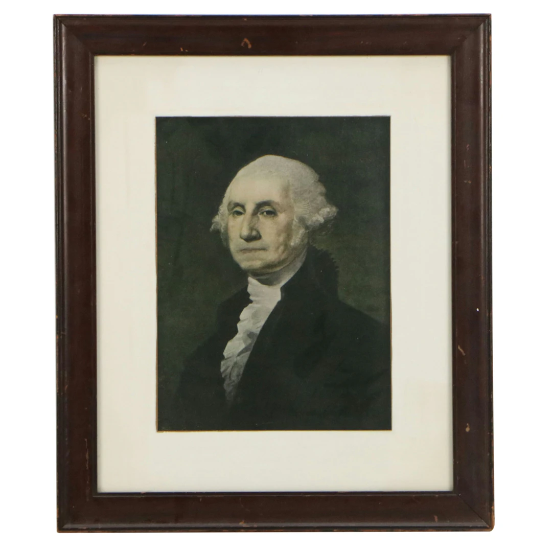 Halftone Portrait of George Washington After Gilbert Stuart, 20th Century