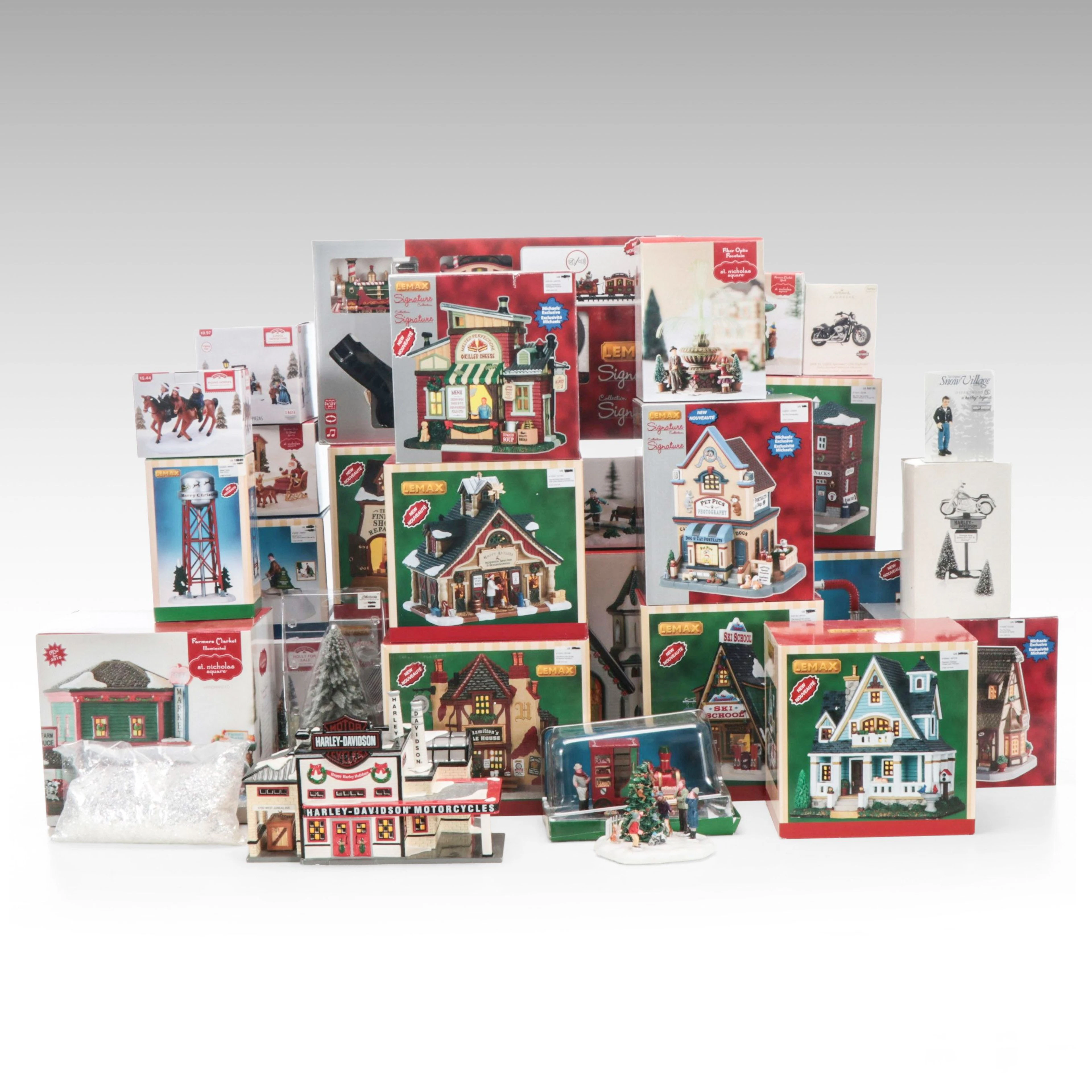 St. Nicholas Square "Stained Glass Church" with More Houses and Christmas Décor