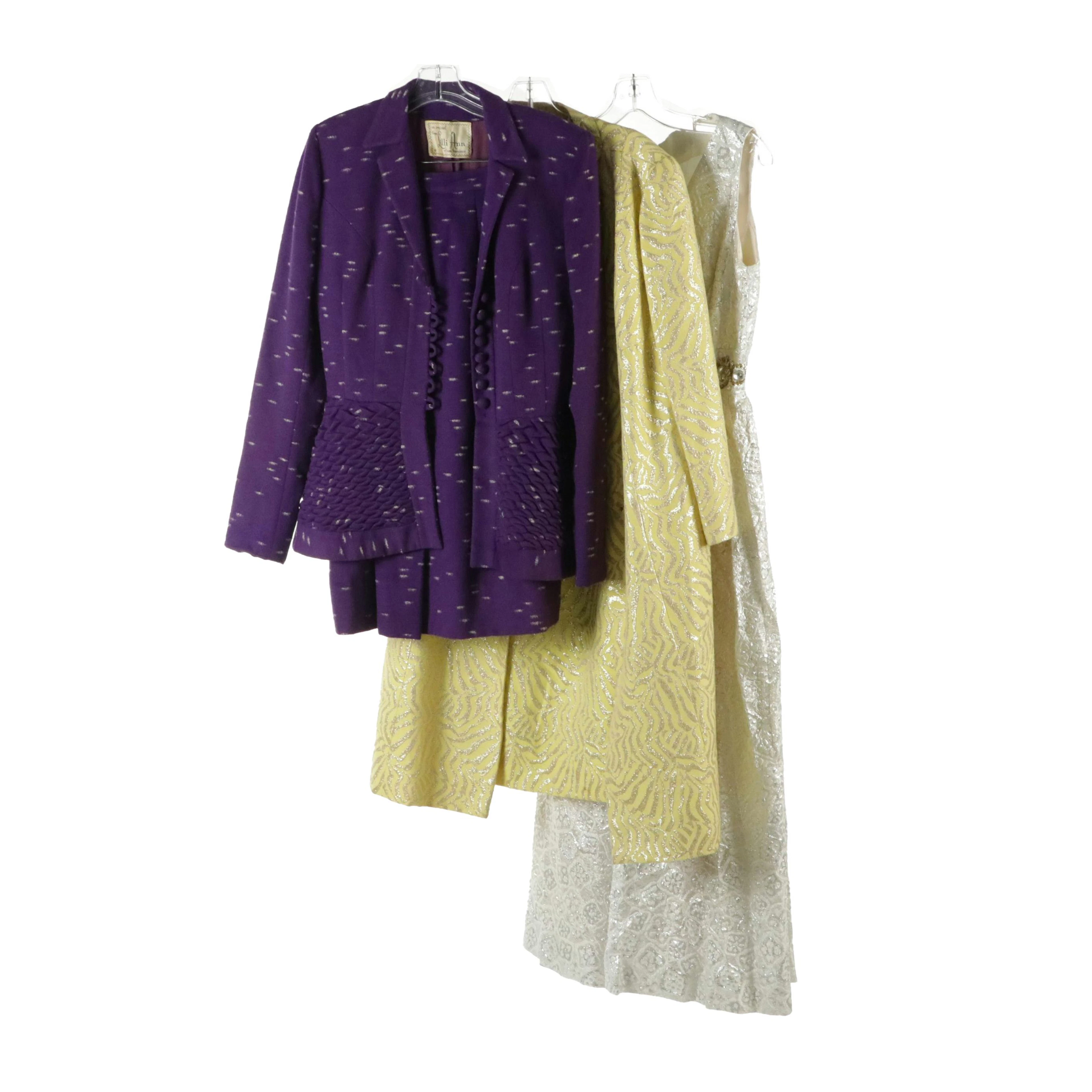 Lilli Ann Violet Skirt Suit, Leslie Fay Metallic Brocade Dress and Jacket, More