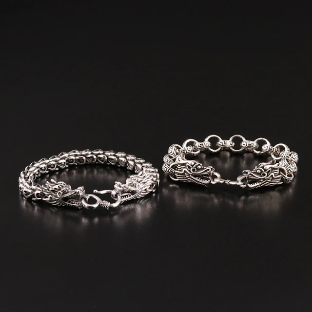 Dragon Bracelets Including Sterling and Meander Motif