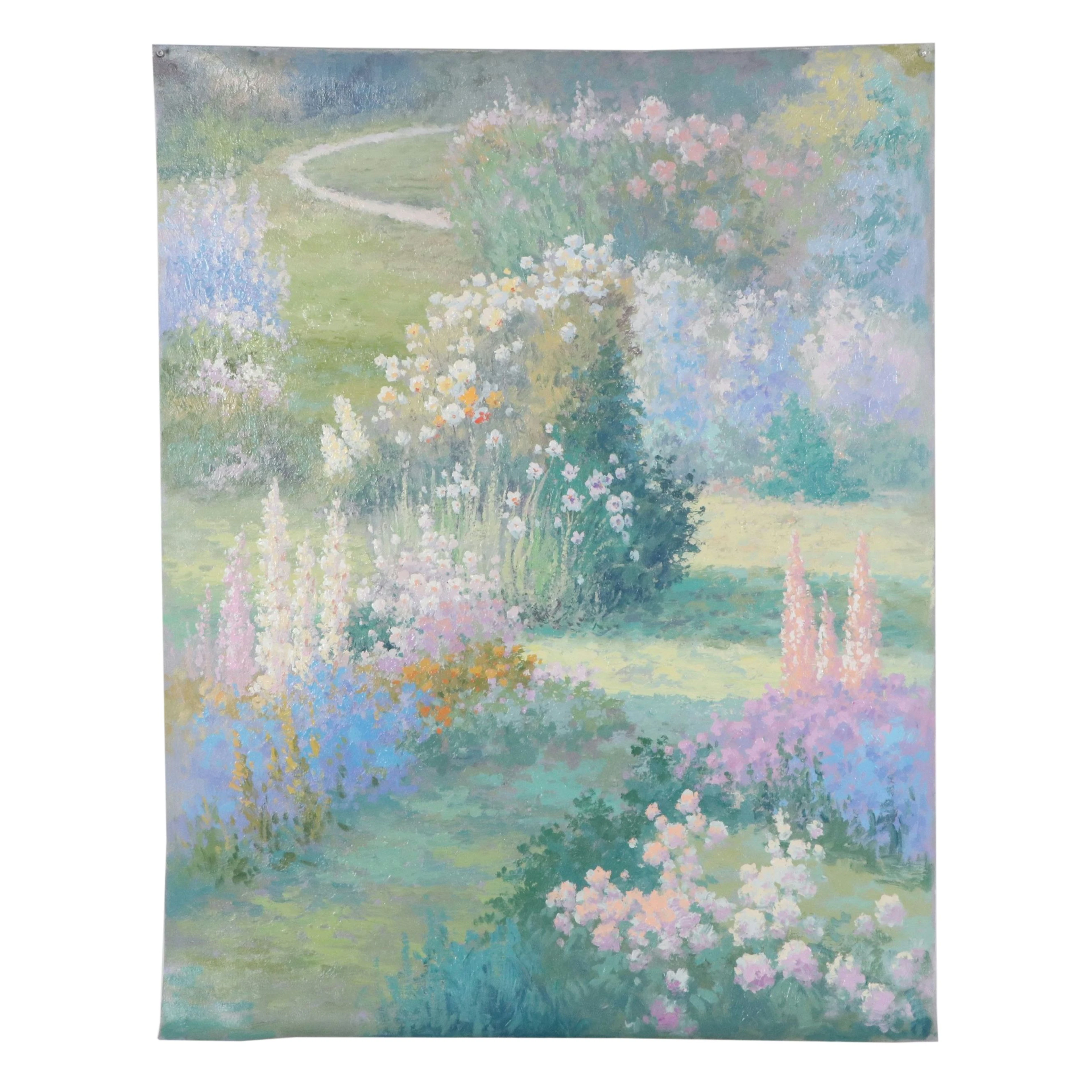Zhou Oil Painting "English Garden," 21st Century