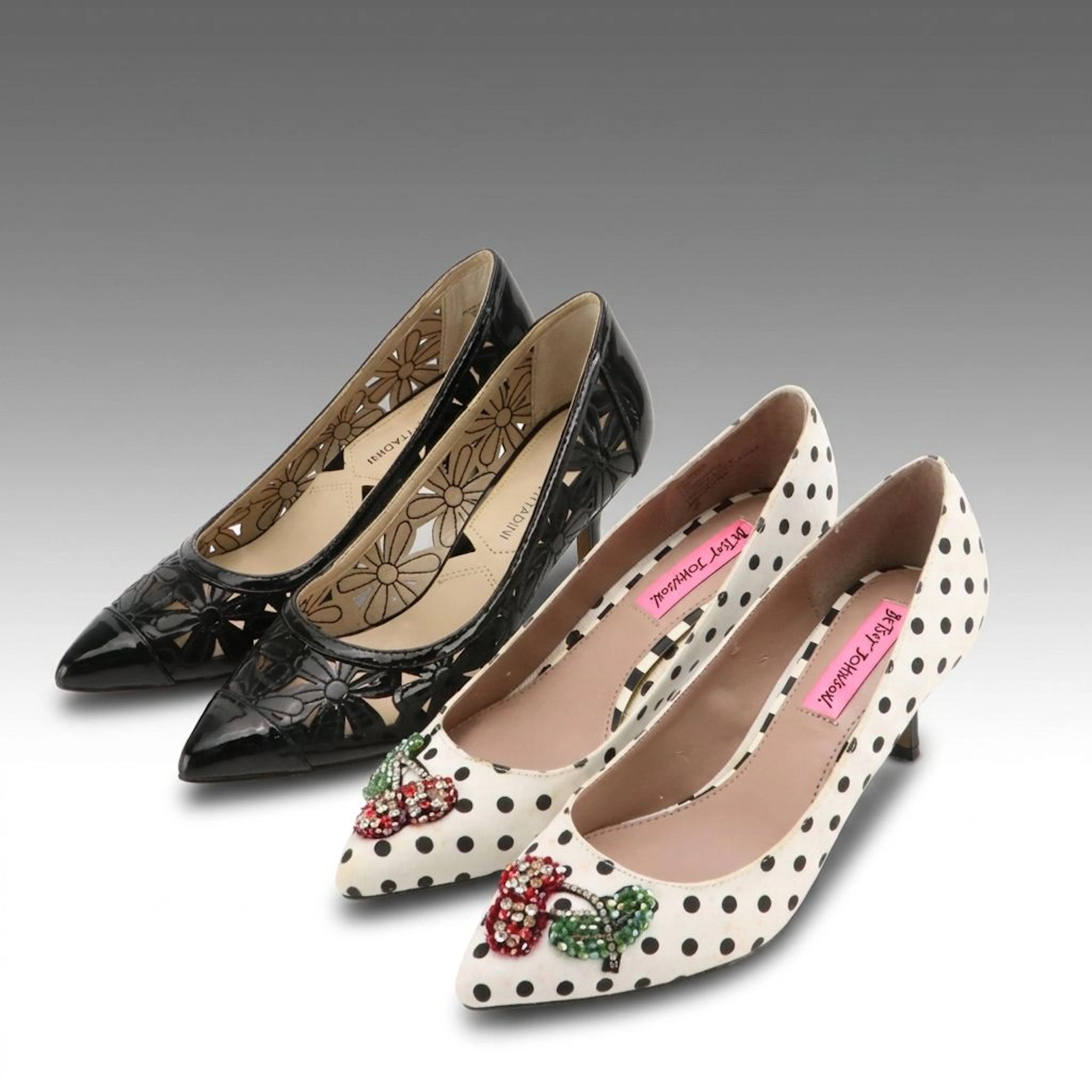 Betsey Johnson and Adrienne Vittadini Pointed-Toe Kitten Heels